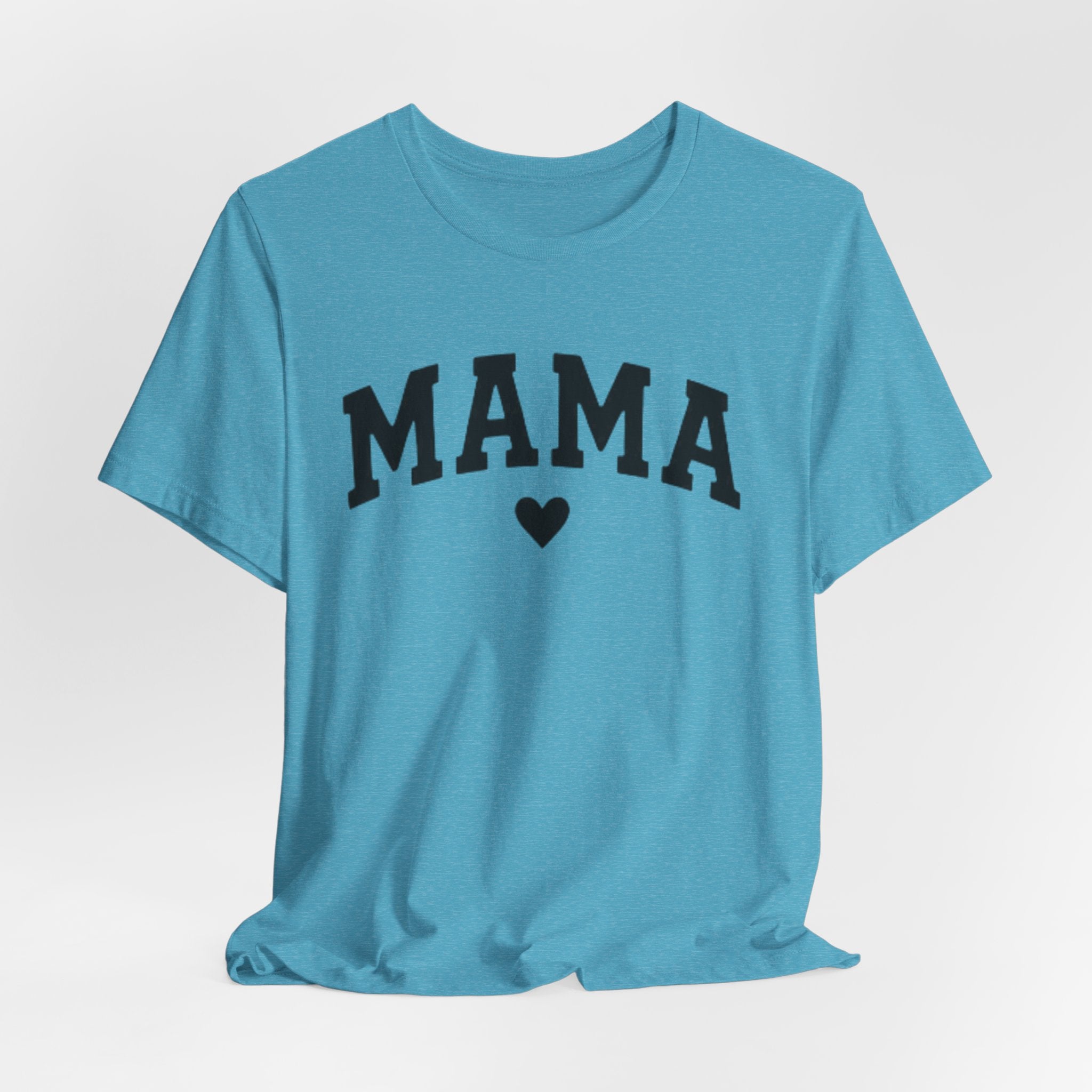Mama Heart T-Shirt — Cozy Mom Tee, 'MAMA' Script Graphic for Mother's Day & Everyday
