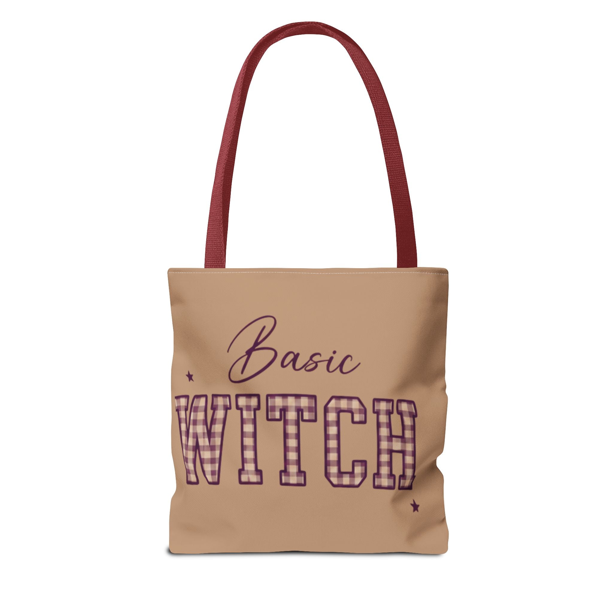 Basic Witch Tote Bag — Cute Plaid Lettering Halloween Tote