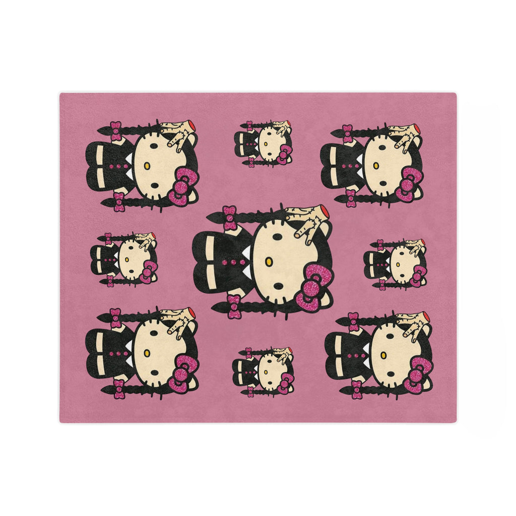 Hello Kitty Goth Plush Microfiber Blanket — Pink Cute Kawaii Cozy Throw