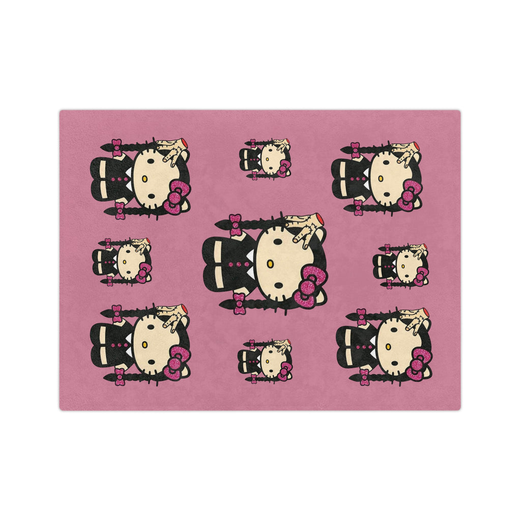 Hello Kitty Goth Plush Microfiber Blanket — Pink Cute Kawaii Cozy Throw