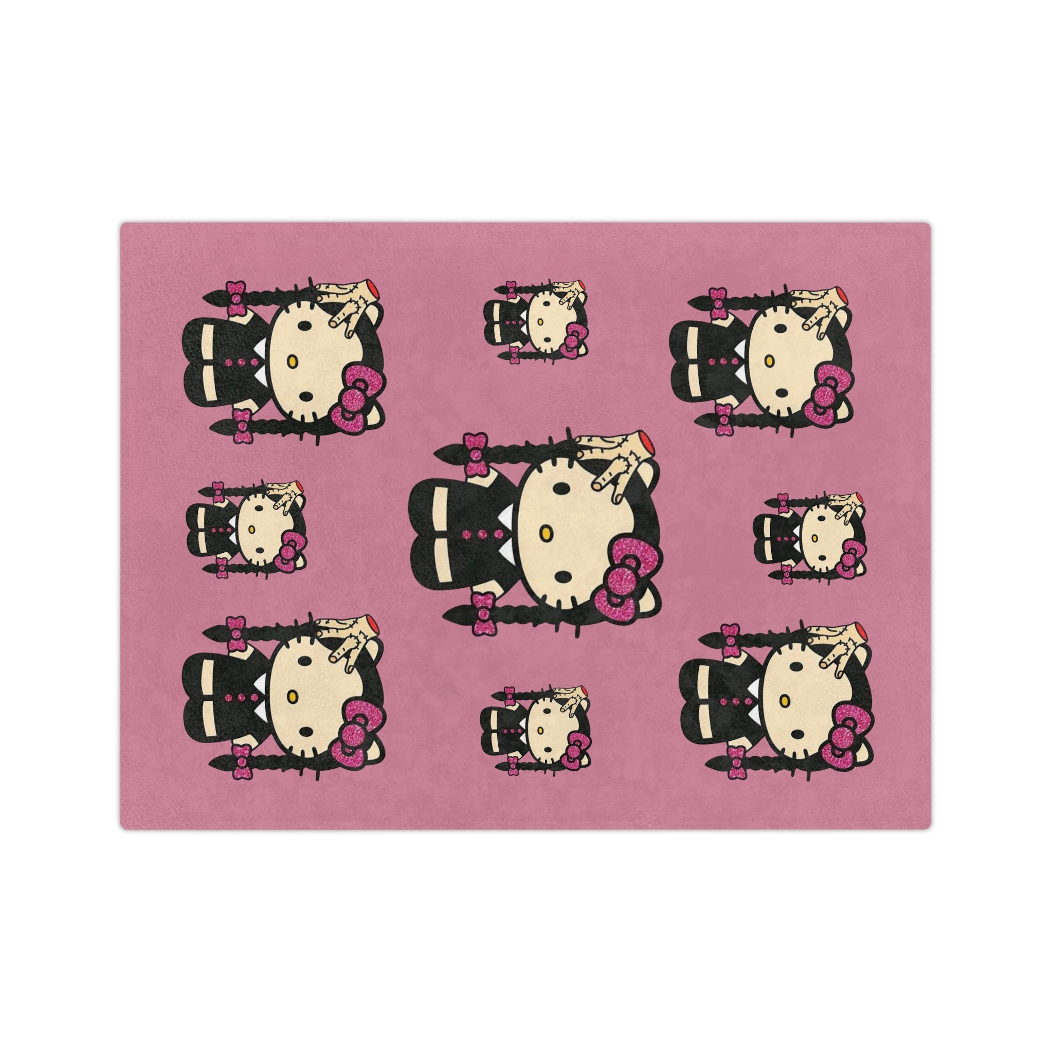 Hello Kitty Goth Plush Microfiber Blanket — Pink Cute Kawaii Cozy Throw