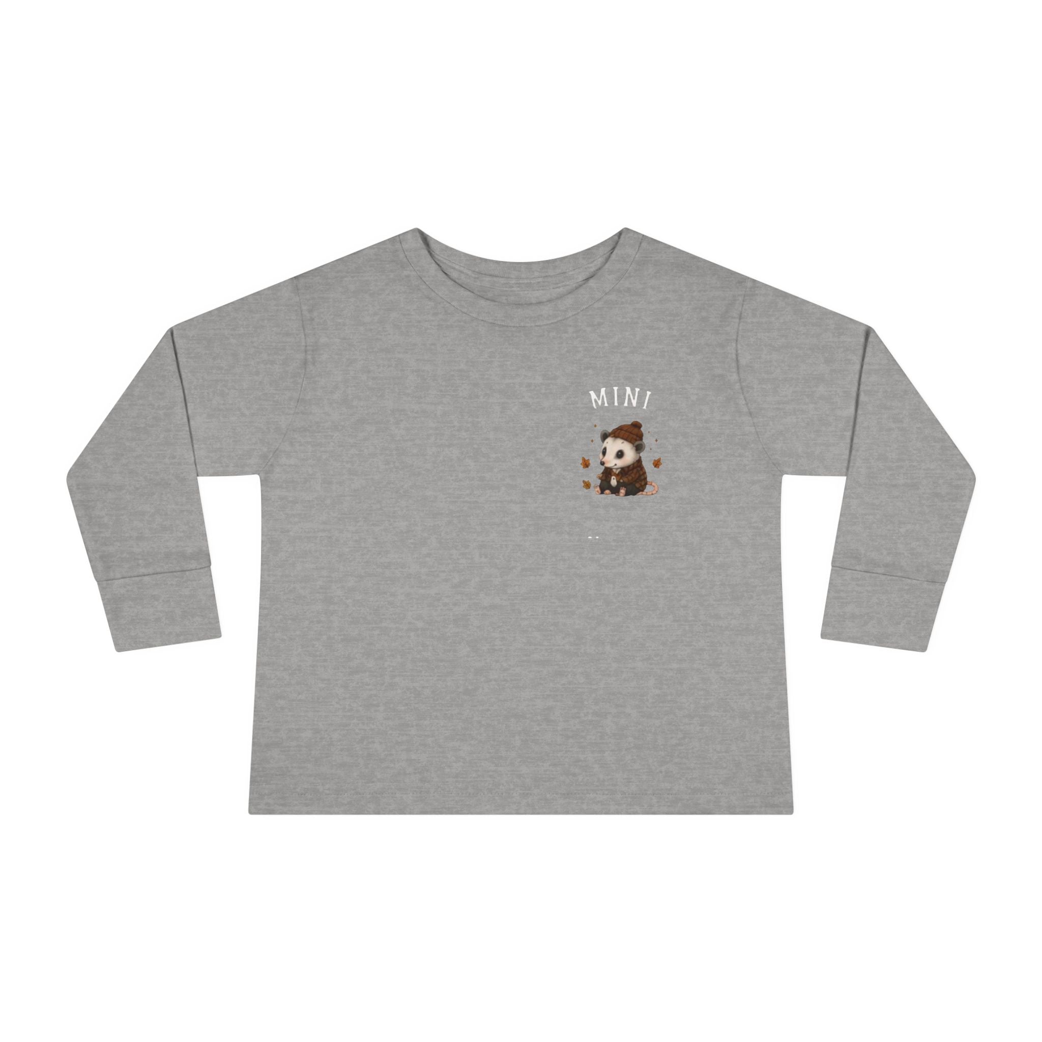 Mini Opossum Toddler Long Sleeve Tee — Cute Woodland Baby Shirt