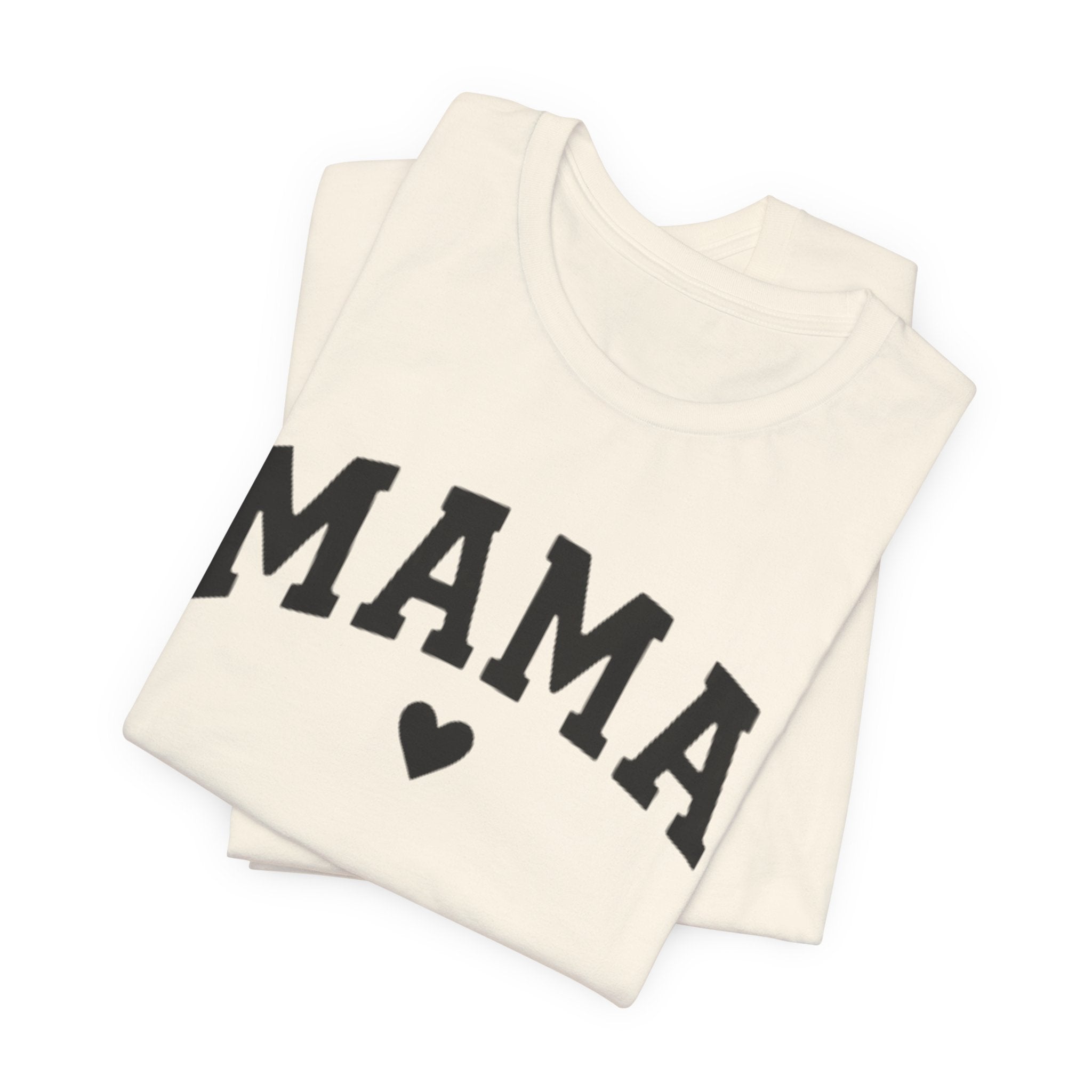 Mama Heart T-Shirt — Cozy Mom Tee, 'MAMA' Script Graphic for Mother's Day & Everyday