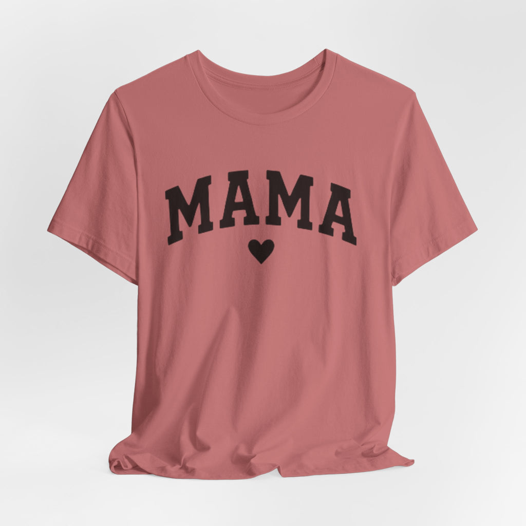 Mama Heart T-Shirt — Cozy Mom Tee, 'MAMA' Script Graphic for Mother's Day & Everyday