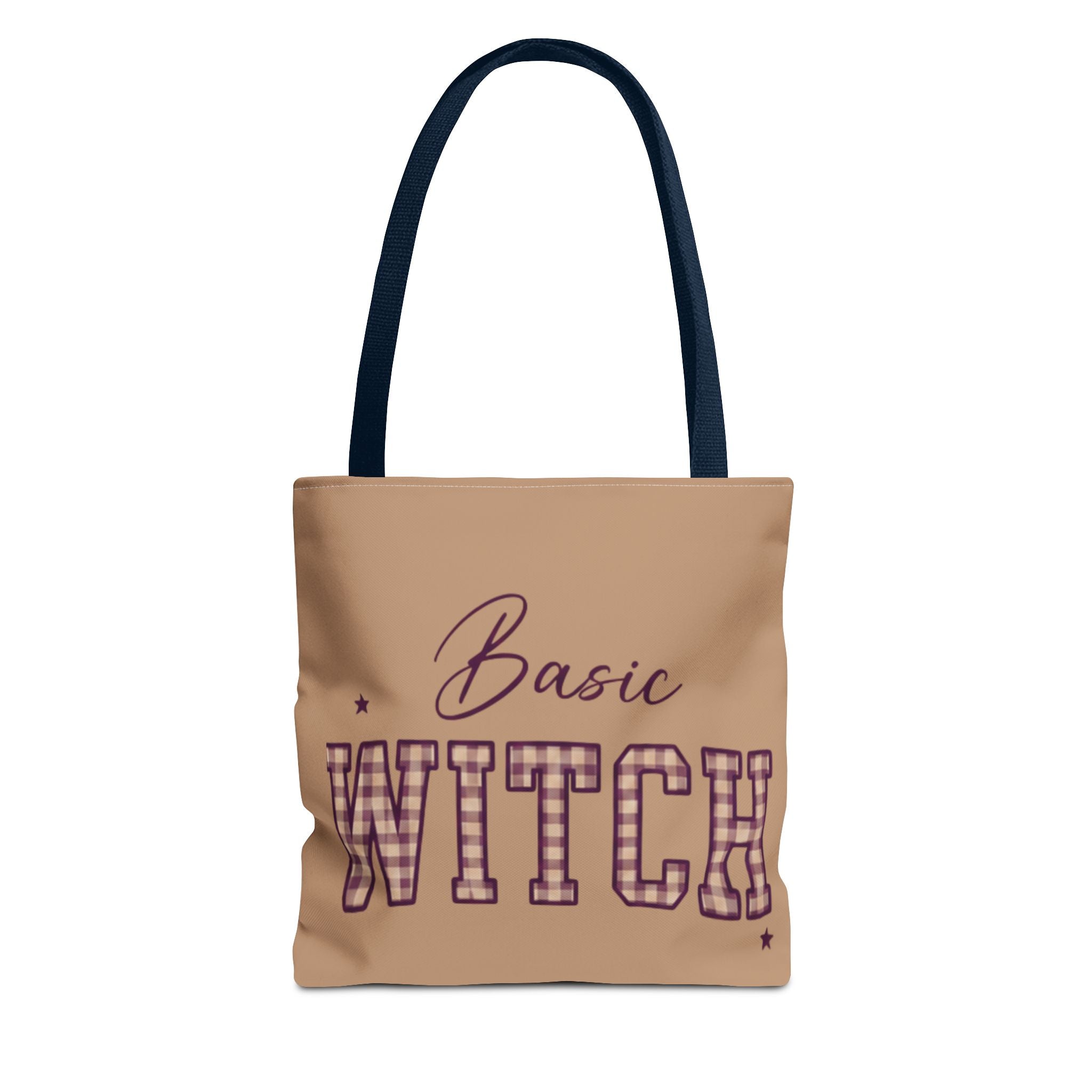 Basic Witch Tote Bag — Cute Plaid Lettering Halloween Tote