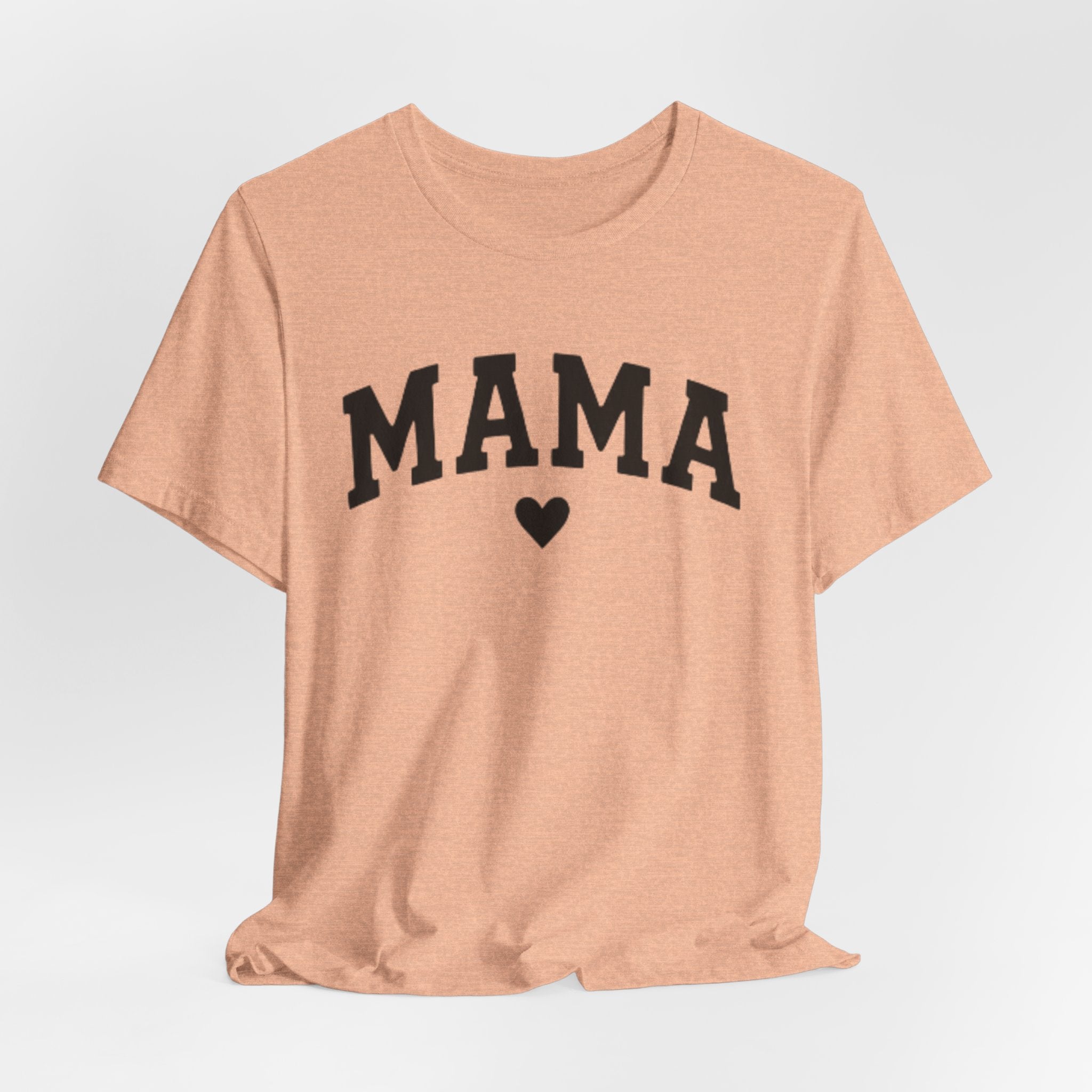 Mama Heart T-Shirt — Cozy Mom Tee, 'MAMA' Script Graphic for Mother's Day & Everyday