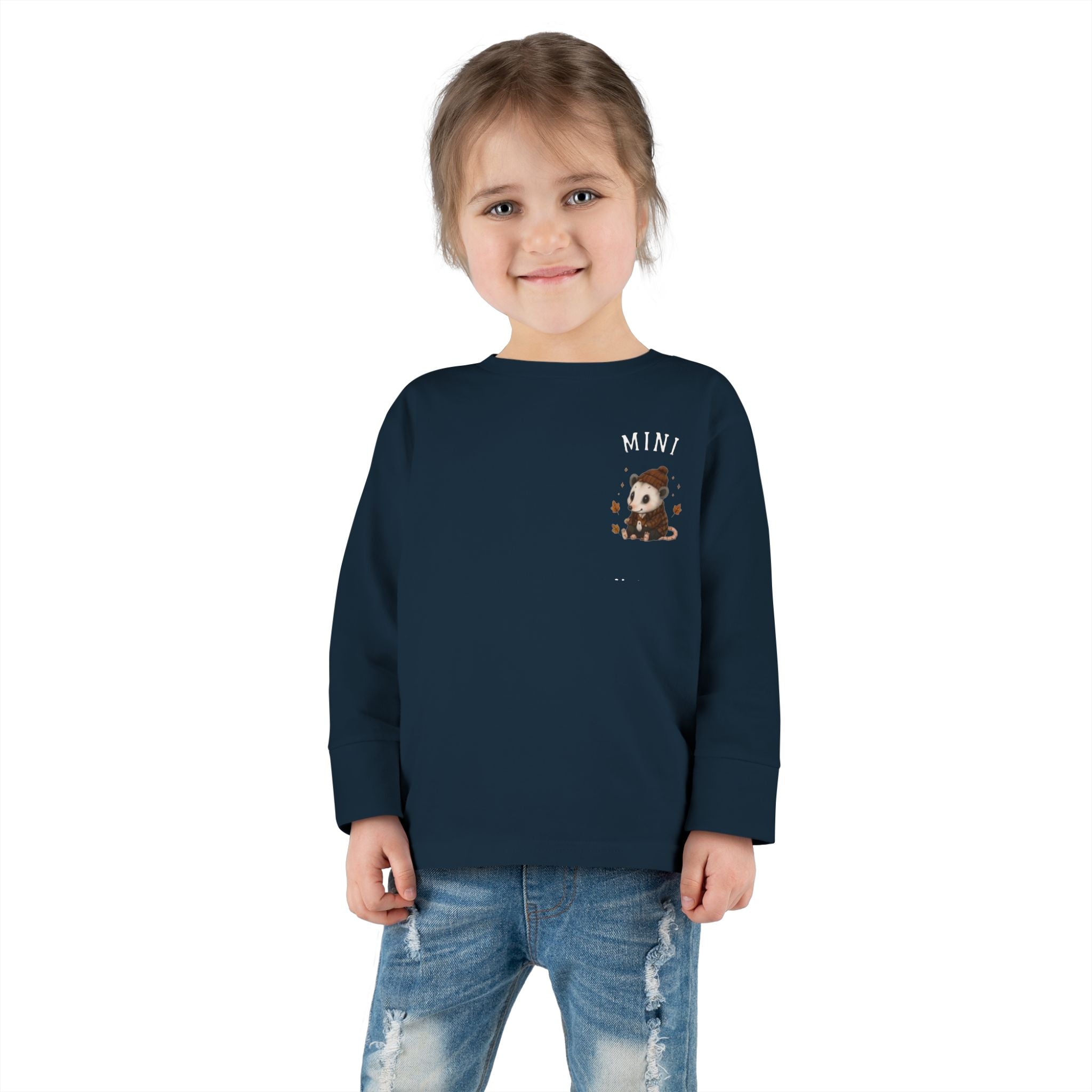Mini Opossum Toddler Long Sleeve Tee — Cute Woodland Baby Shirt
