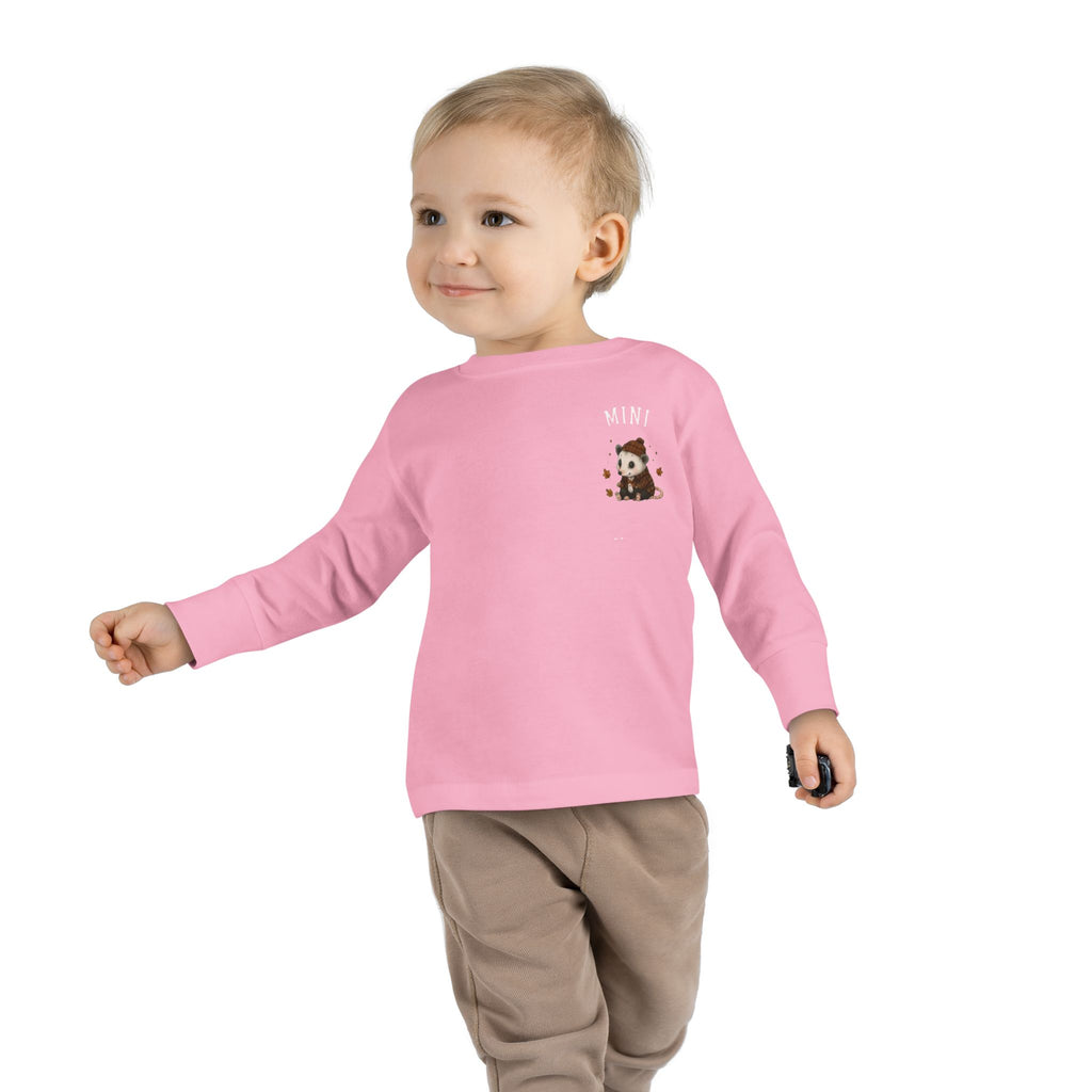Mini Opossum Toddler Long Sleeve Tee — Cute Woodland Baby Shirt