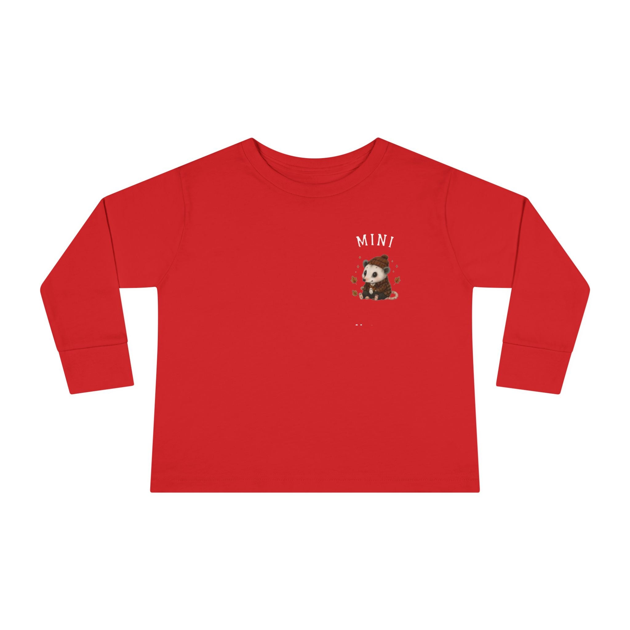 Mini Opossum Toddler Long Sleeve Tee — Cute Woodland Baby Shirt
