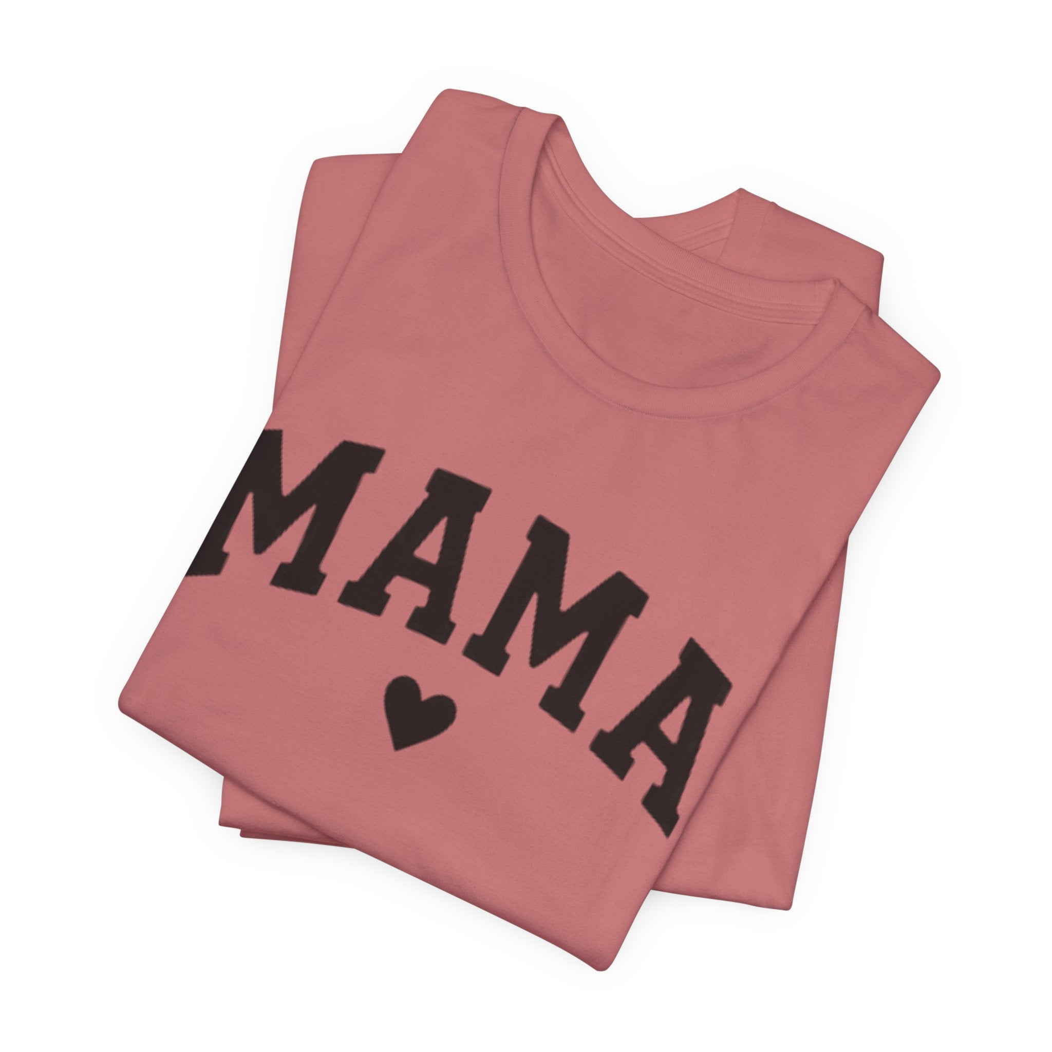 Mama Heart T-Shirt — Cozy Mom Tee, 'MAMA' Script Graphic for Mother's Day & Everyday
