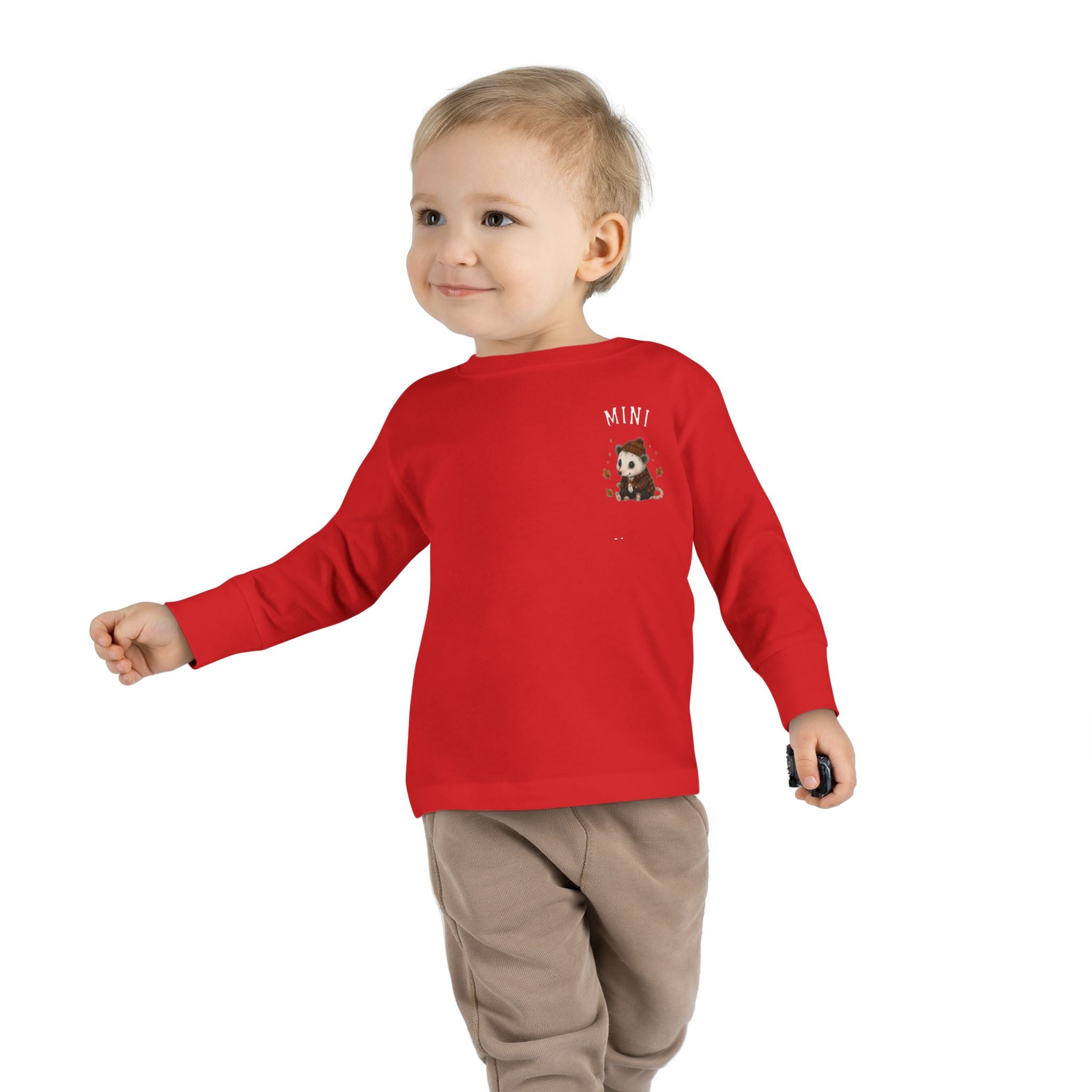 Mini Opossum Toddler Long Sleeve Tee — Cute Woodland Baby Shirt