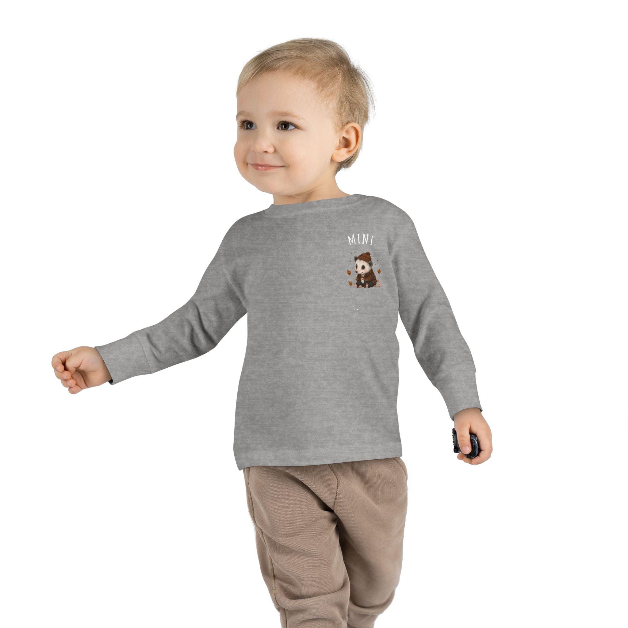 Mini Opossum Toddler Long Sleeve Tee — Cute Woodland Baby Shirt