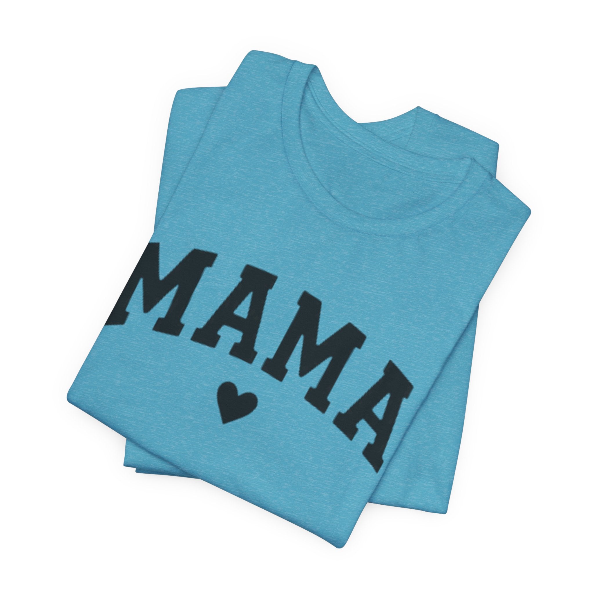 Mama Heart T-Shirt — Cozy Mom Tee, 'MAMA' Script Graphic for Mother's Day & Everyday
