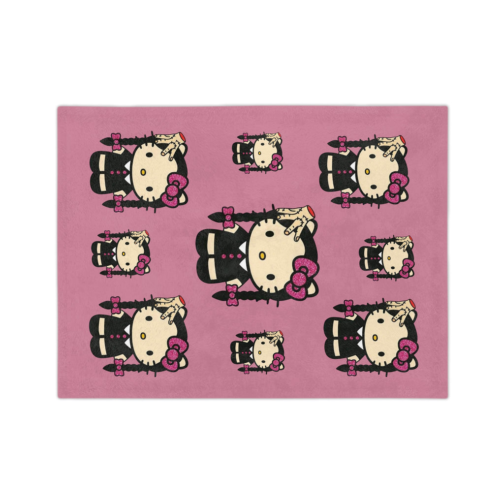 Hello Kitty Goth Plush Microfiber Blanket — Pink Cute Kawaii Cozy Throw