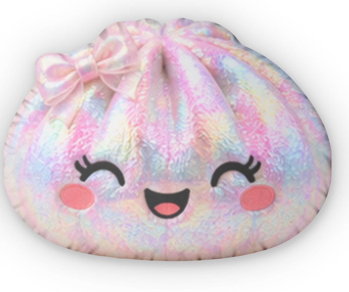 Iridescent Dumpling Seashell Pillow — Cute Shaped Plush