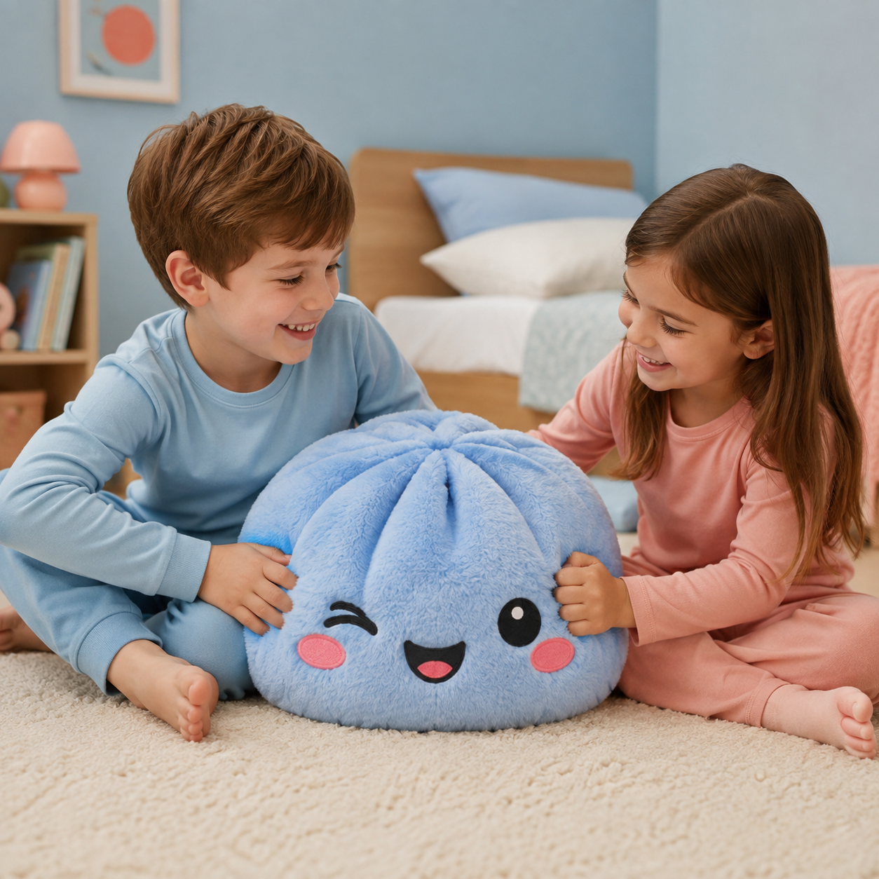 Meet Bubbles — The Oversized Blue Dumpling Pillow