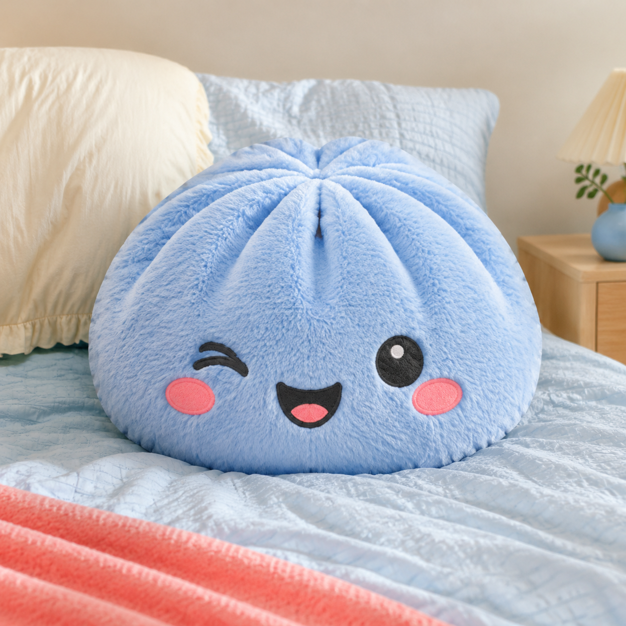 Meet Bubbles — The Oversized Blue Dumpling Pillow