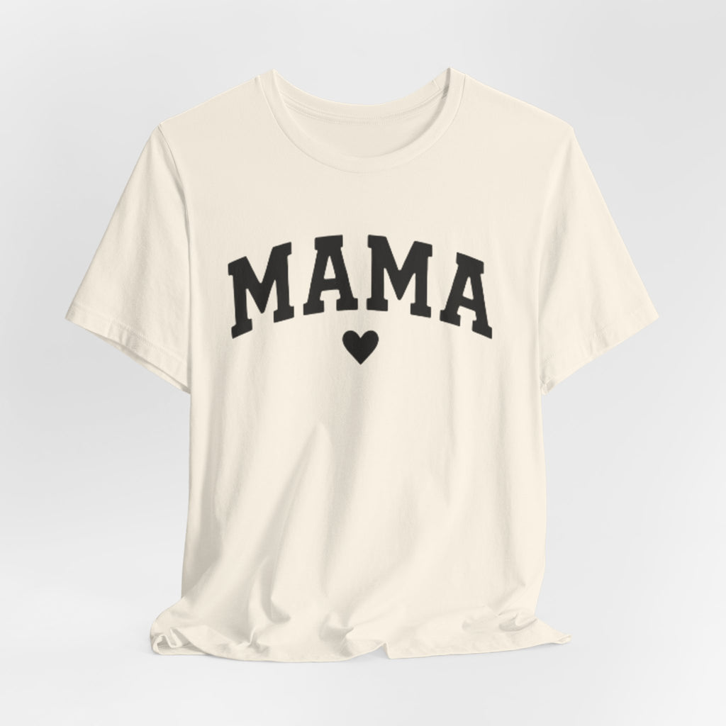 Mama Heart T-Shirt — Cozy Mom Tee, 'MAMA' Script Graphic for Mother's Day & Everyday