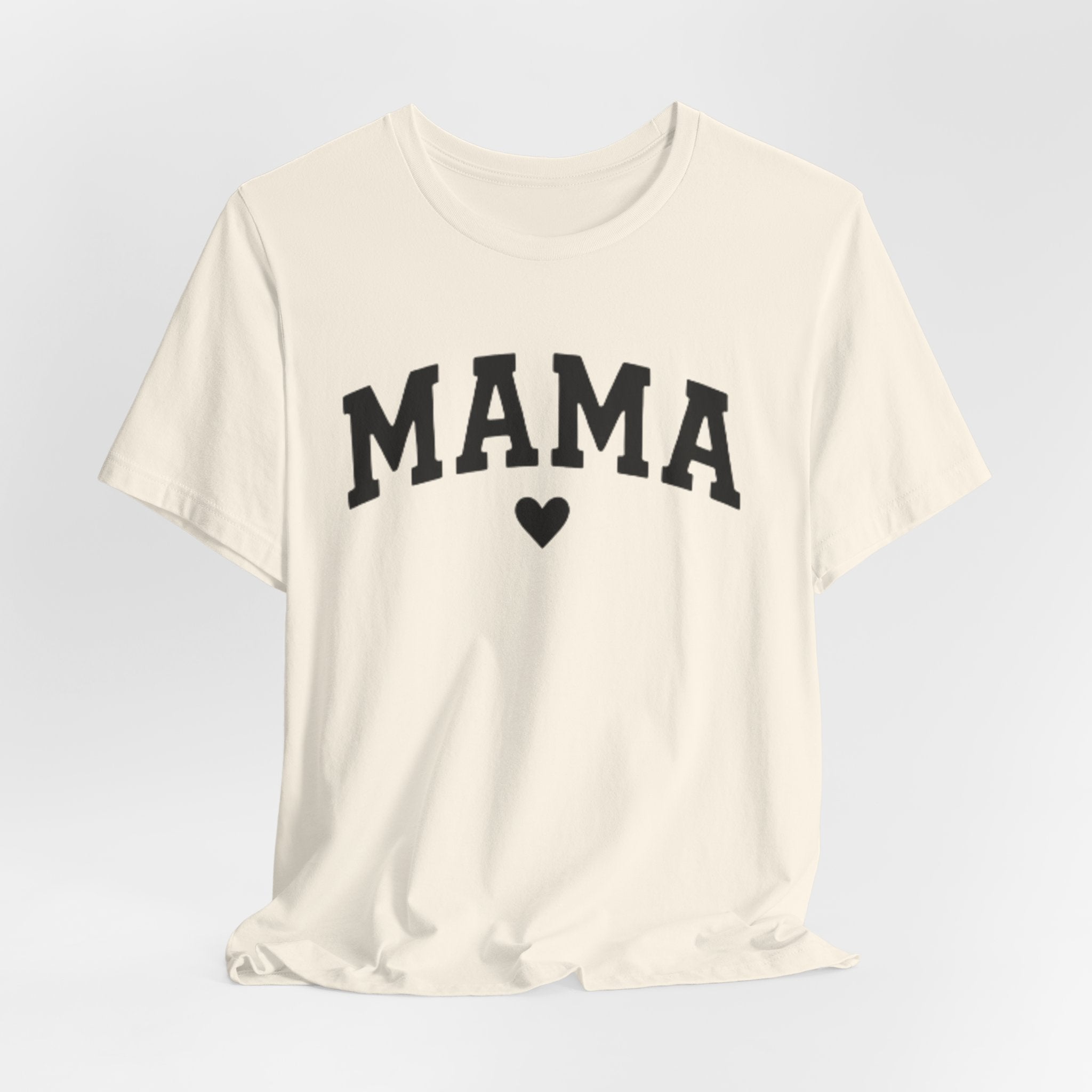Mama Heart T-Shirt — Cozy Mom Tee, 'MAMA' Script Graphic for Mother's Day & Everyday