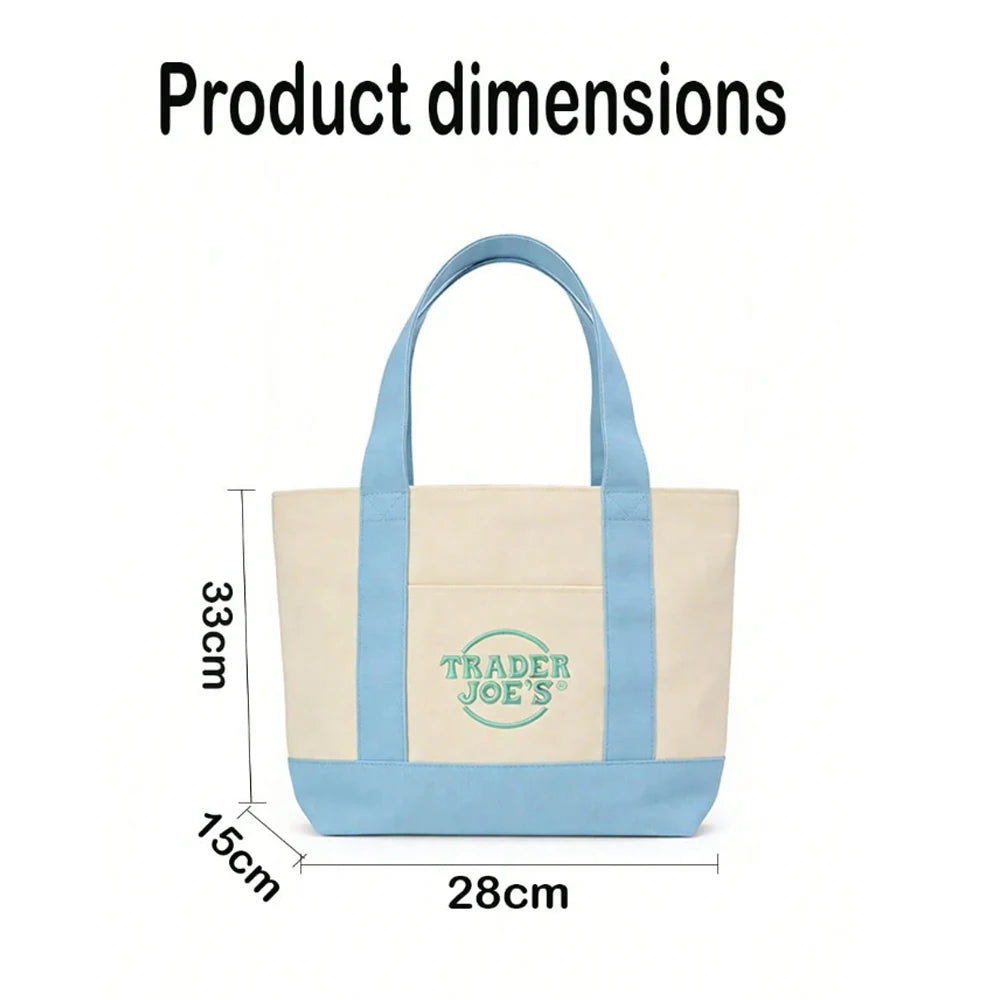 Canvas Tote Bag With Zipper, Multi-Pocket Women's Shoulder Bag, Multiple Pockets Can Hold Daily Necessities Travel Items