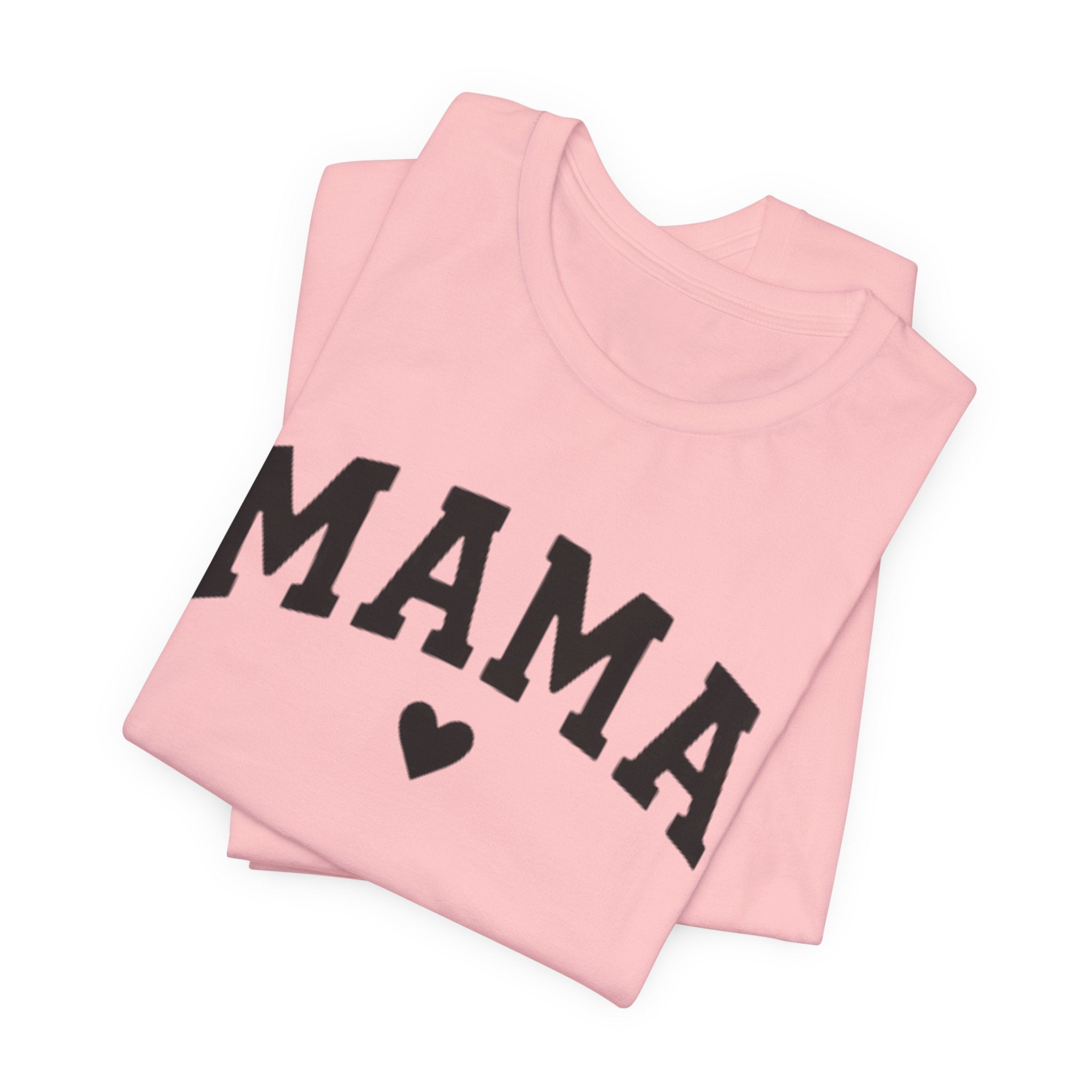 Mama Heart T-Shirt — Cozy Mom Tee, 'MAMA' Script Graphic for Mother's Day & Everyday