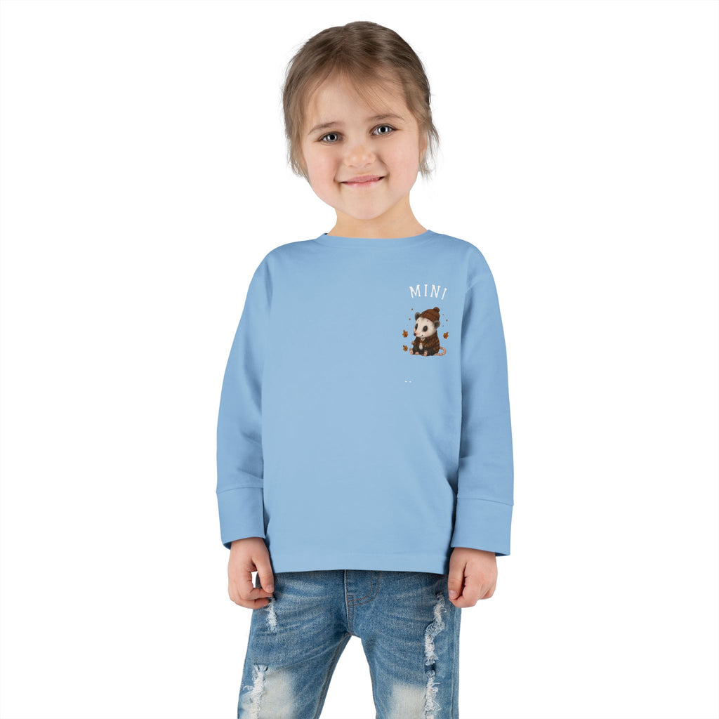 Mini Opossum Toddler Long Sleeve Tee — Cute Woodland Baby Shirt