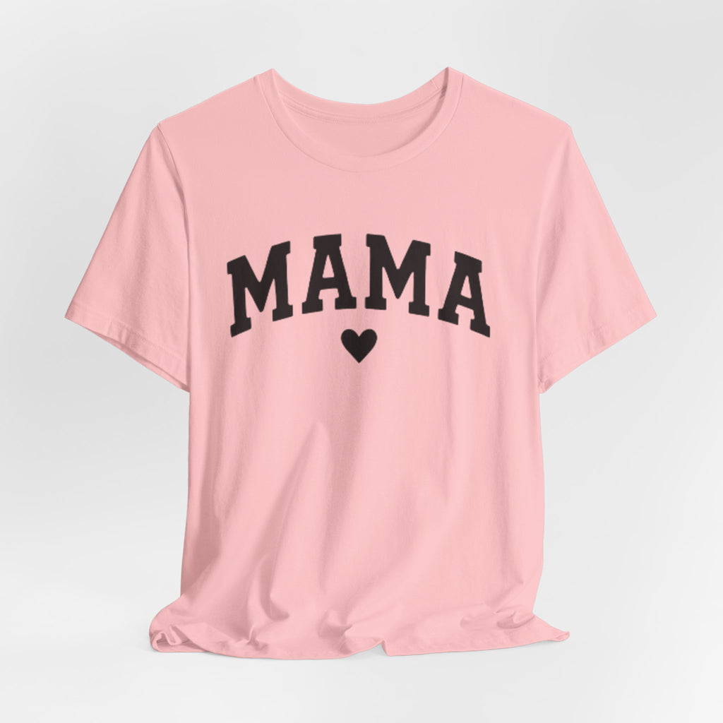 Mama Heart T-Shirt — Cozy Mom Tee, 'MAMA' Script Graphic for Mother's Day & Everyday