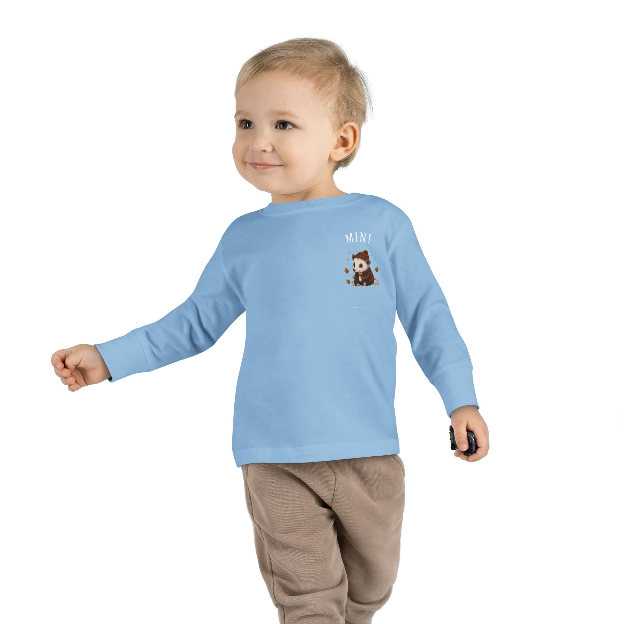 Mini Opossum Toddler Long Sleeve Tee — Cute Woodland Baby Shirt