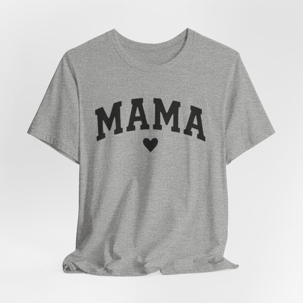 Mama Heart T-Shirt — Cozy Mom Tee, 'MAMA' Script Graphic for Mother's Day & Everyday