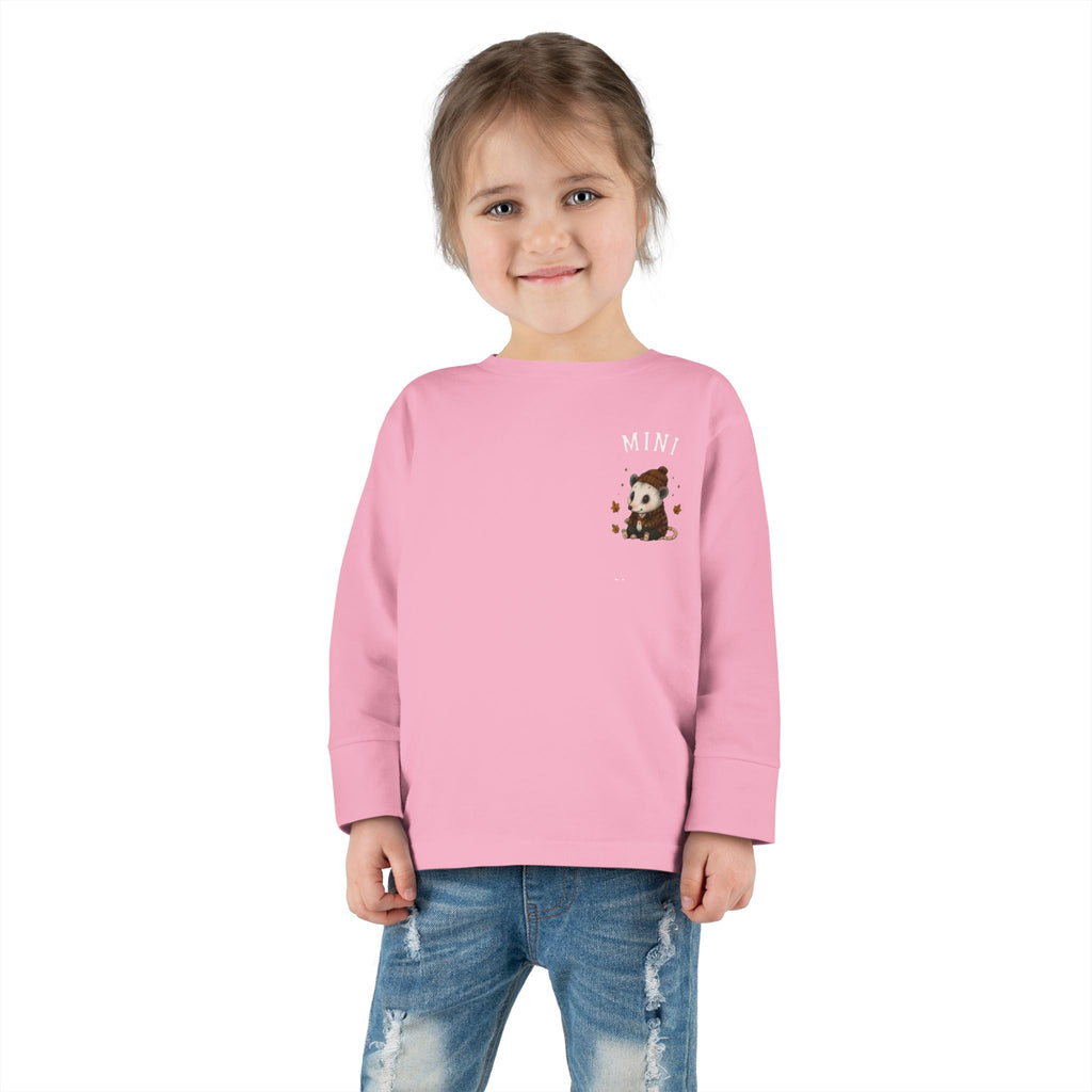 Mini Opossum Toddler Long Sleeve Tee — Cute Woodland Baby Shirt