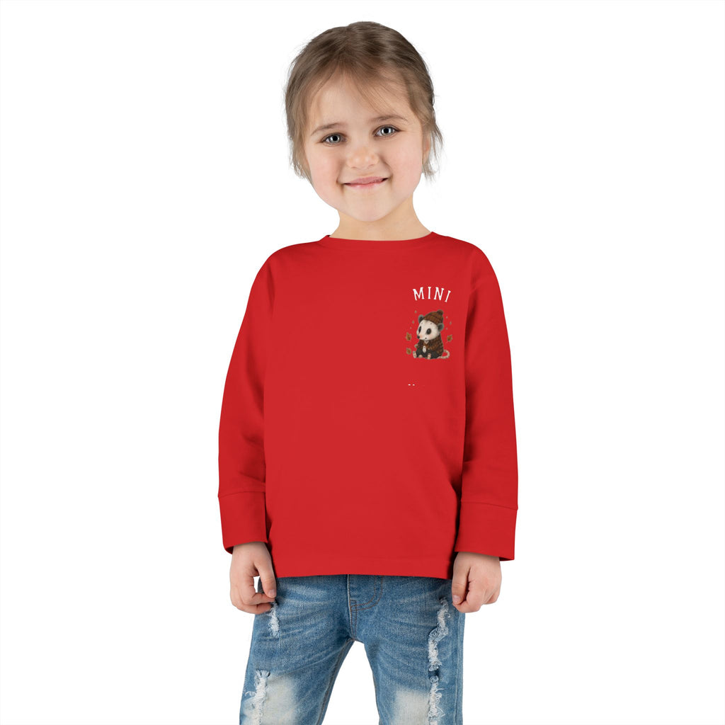 Mini Opossum Toddler Long Sleeve Tee — Cute Woodland Baby Shirt