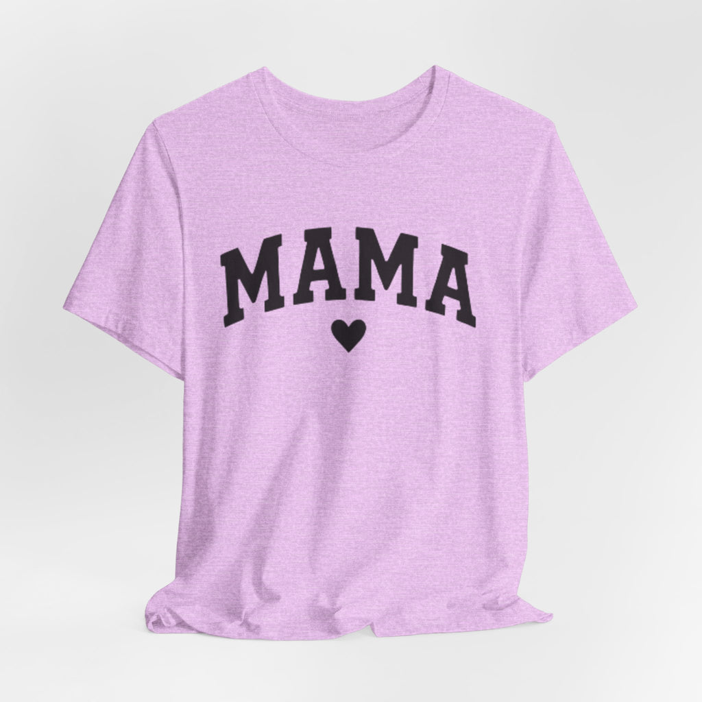 Mama Heart T-Shirt — Cozy Mom Tee, 'MAMA' Script Graphic for Mother's Day & Everyday
