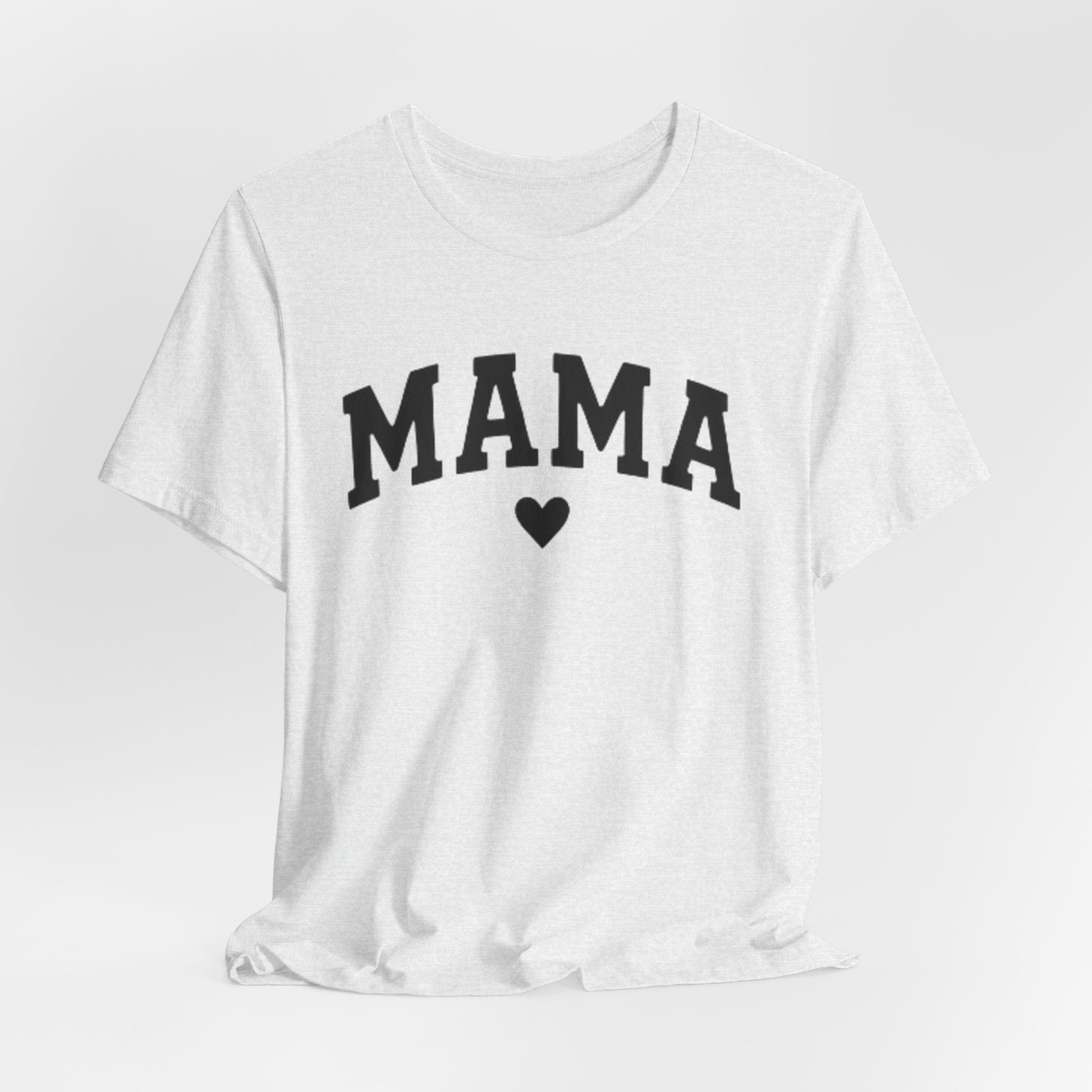 Mama Heart T-Shirt — Cozy Mom Tee, 'MAMA' Script Graphic for Mother's Day & Everyday