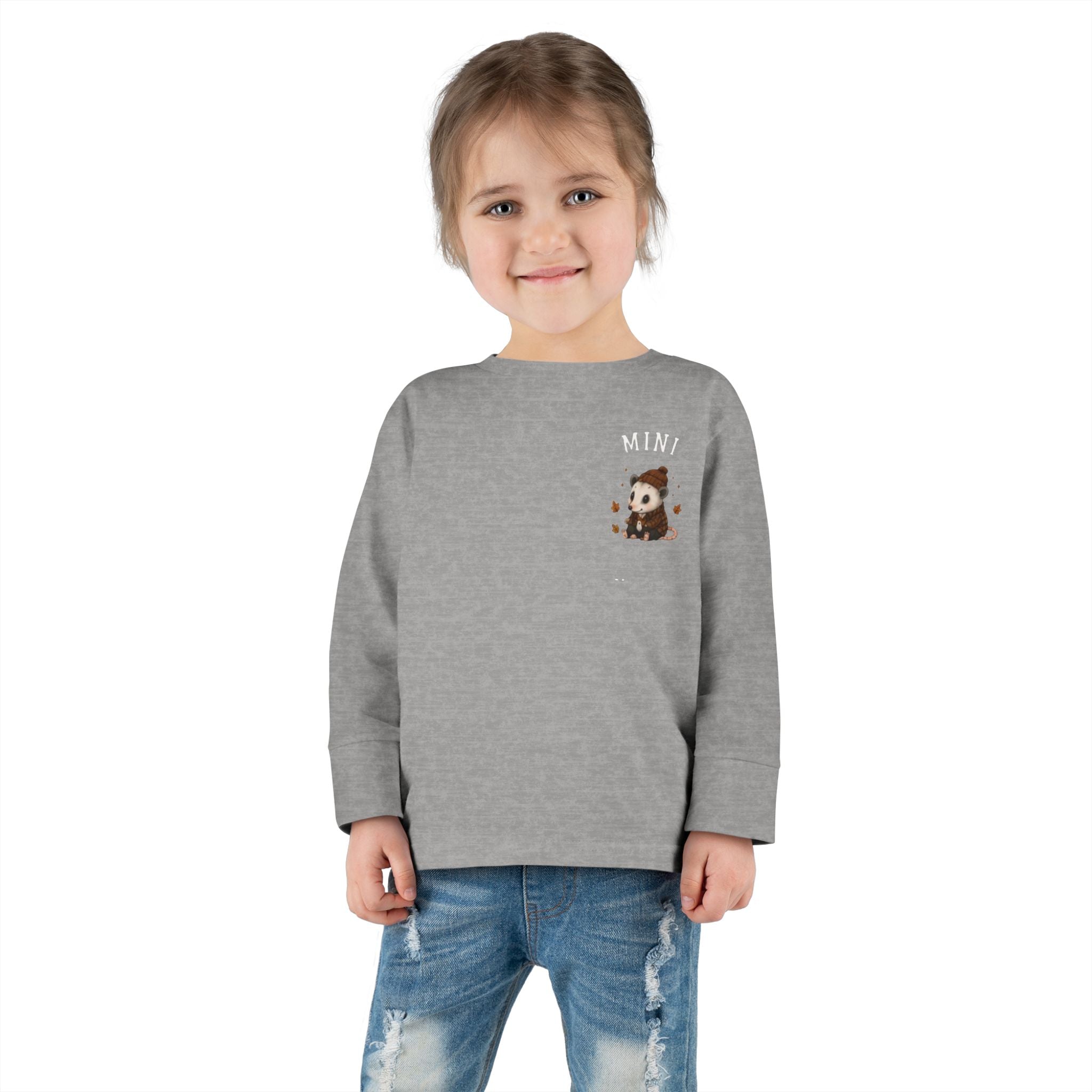 Mini Opossum Toddler Long Sleeve Tee — Cute Woodland Baby Shirt