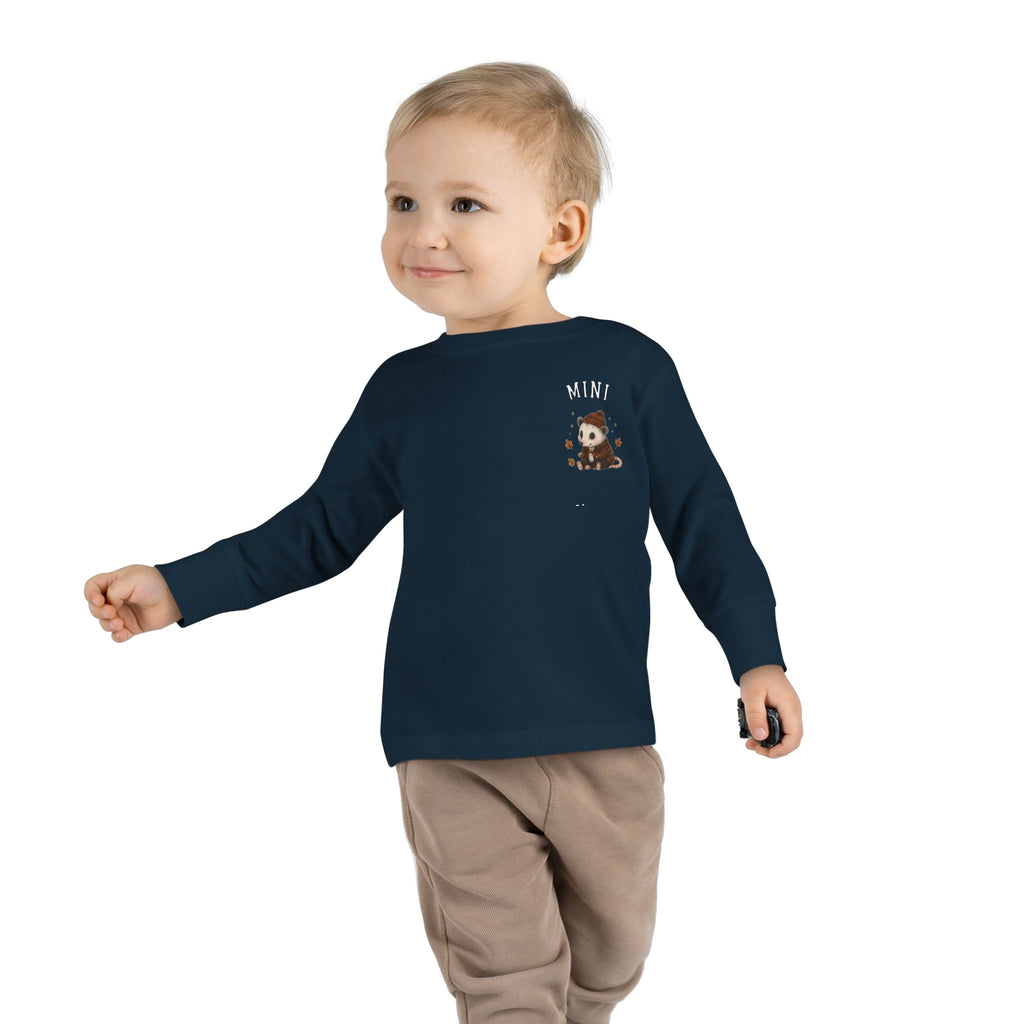 Mini Opossum Toddler Long Sleeve Tee — Cute Woodland Baby Shirt