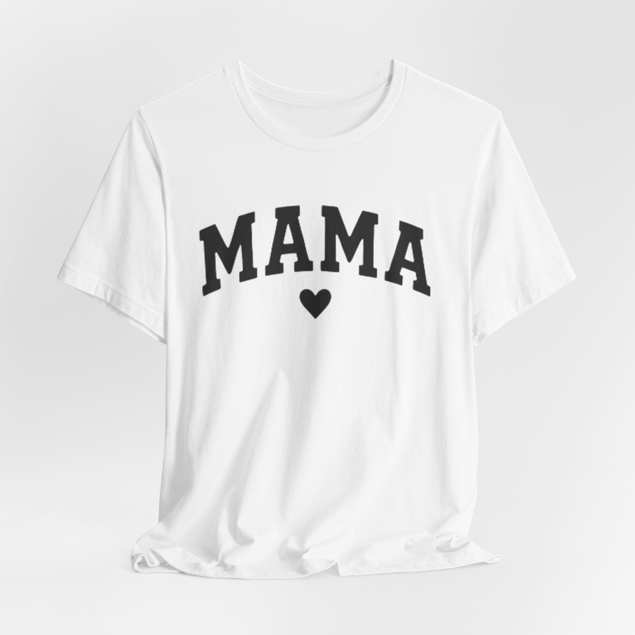 Mama Heart T-Shirt — Cozy Mom Tee, 'MAMA' Script Graphic for Mother's Day & Everyday