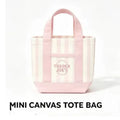 NEW Pastel Striped Trader Joe’s  Mini Canvas Tote Bag, Summer Macaron Color Reusable Small Grocery Storage Handbag