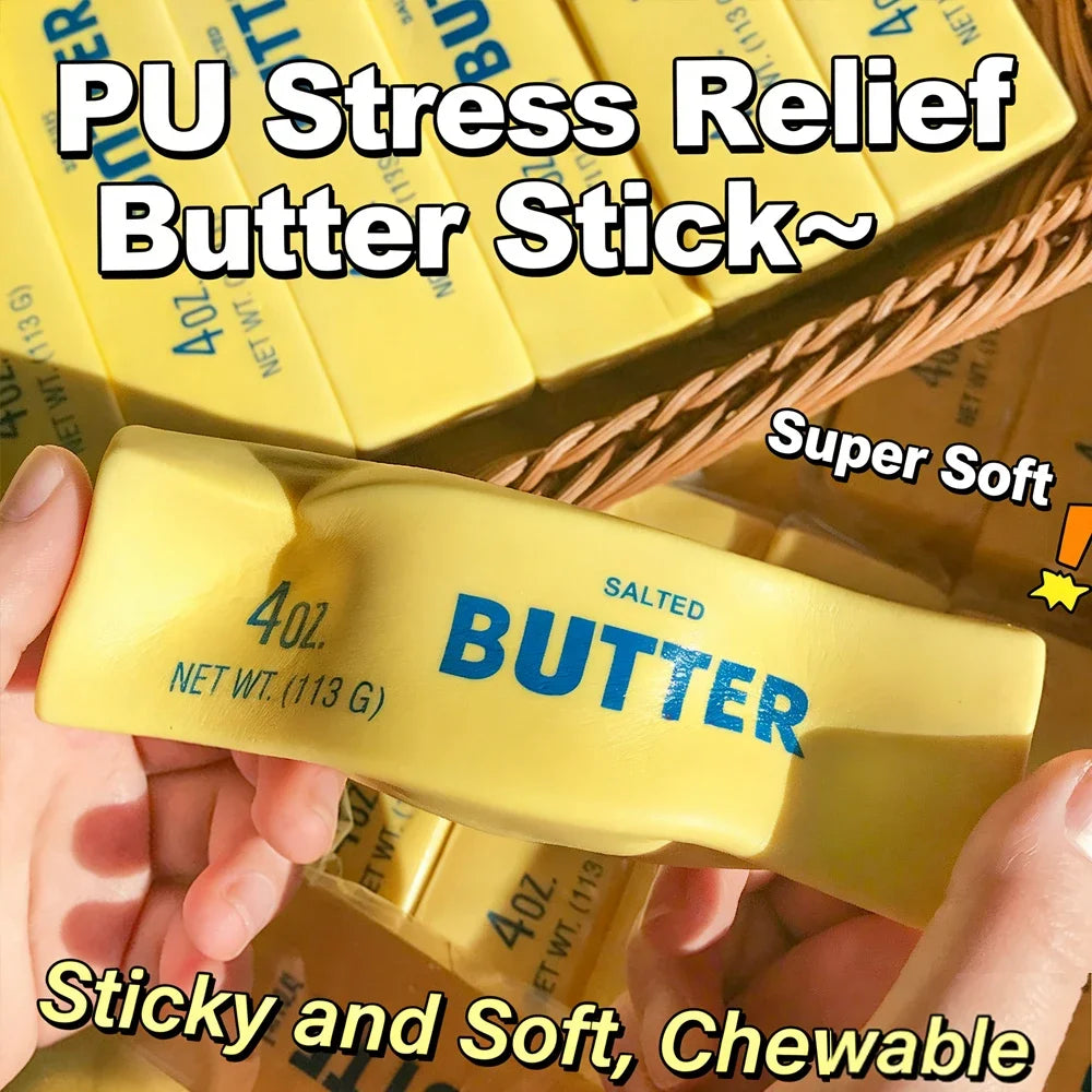 1pc Butter Stick Squishy Toy Slow Rising Squeeze Toy Butter Bar Brick Squishy Fidget Toy Anti Stress Release Hand Relax Gift Toy
