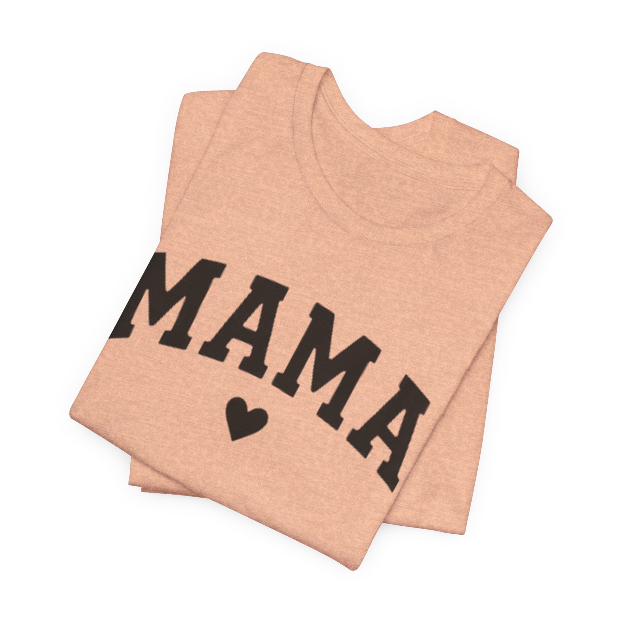 Mama Heart T-Shirt — Cozy Mom Tee, 'MAMA' Script Graphic for Mother's Day & Everyday