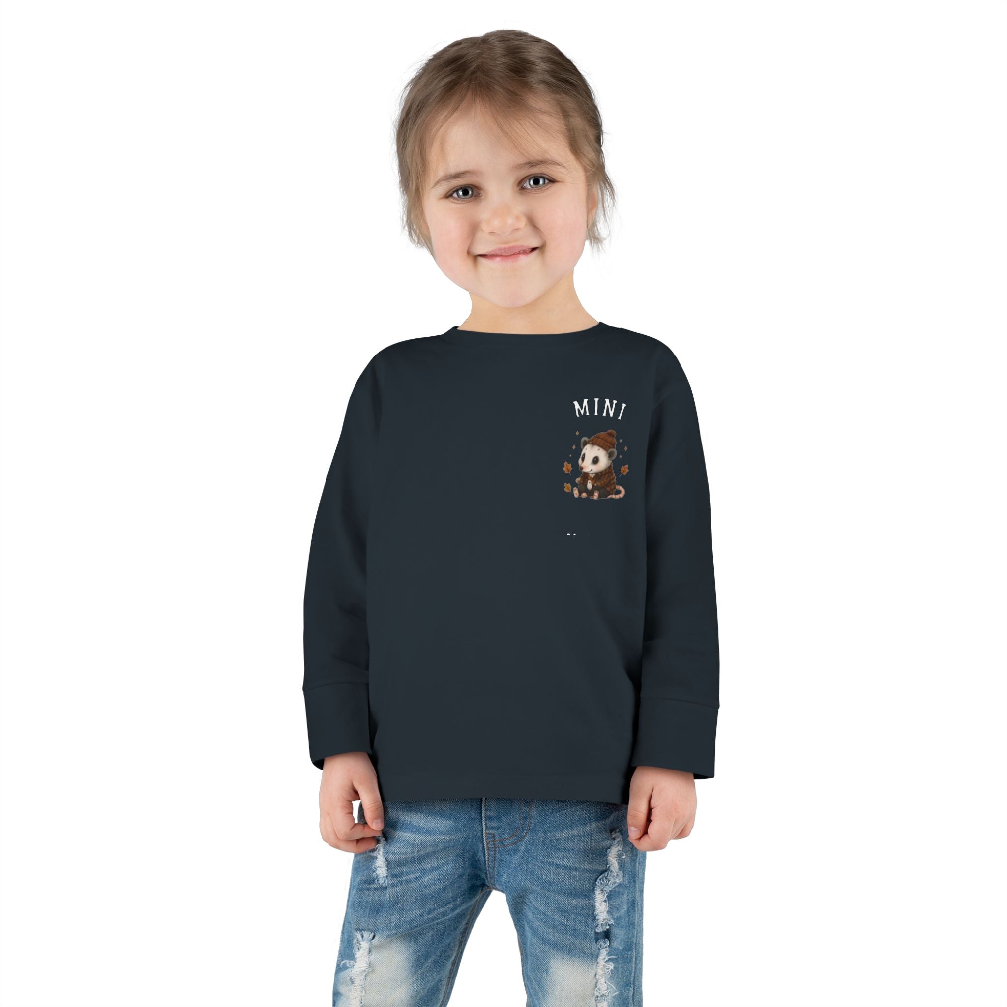 Mini Opossum Toddler Long Sleeve Tee — Cute Woodland Baby Shirt