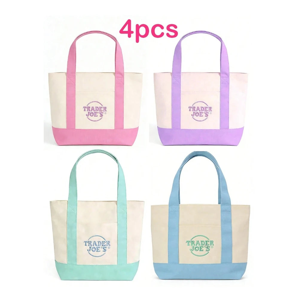 Canvas Tote Bag With Zipper, Multi-Pocket Women's Shoulder Bag, Multiple Pockets Can Hold Daily Necessities Travel Items