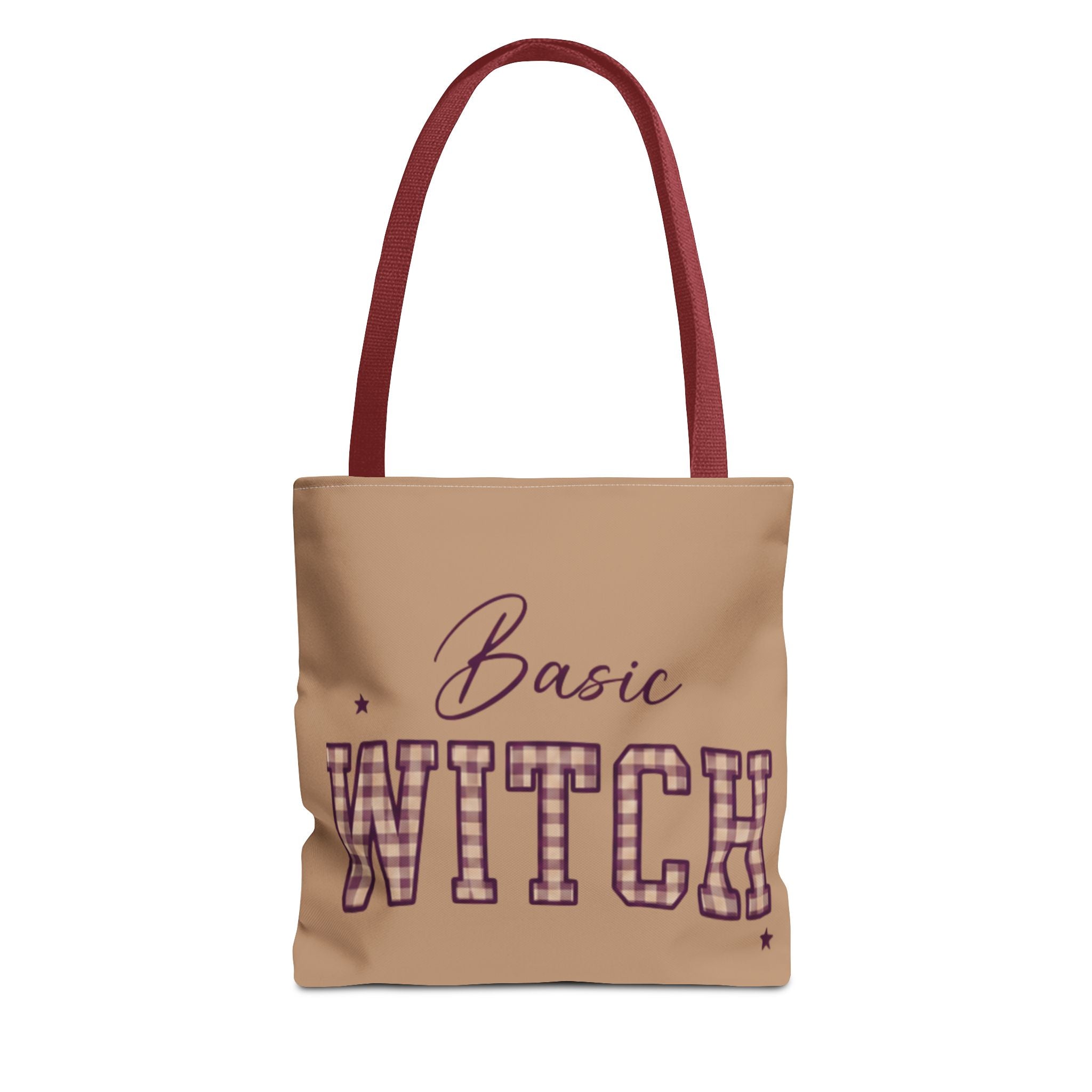 Basic Witch Tote Bag — Cute Plaid Lettering Halloween Tote