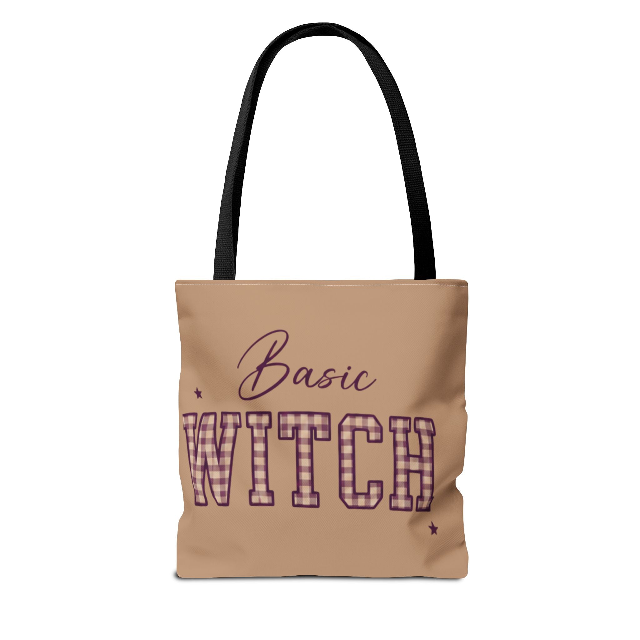 Basic Witch Tote Bag — Cute Plaid Lettering Halloween Tote