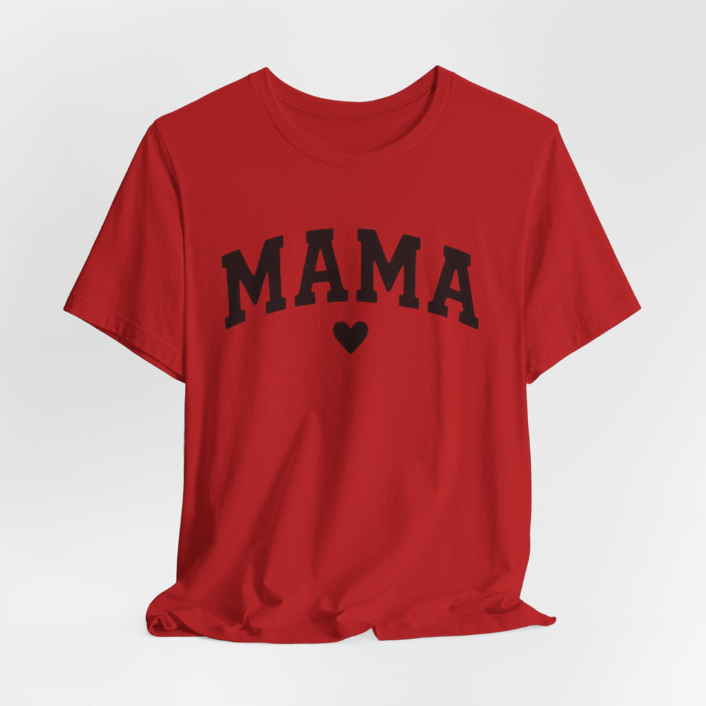 Mama Heart T-Shirt — Cozy Mom Tee, 'MAMA' Script Graphic for Mother's Day & Everyday