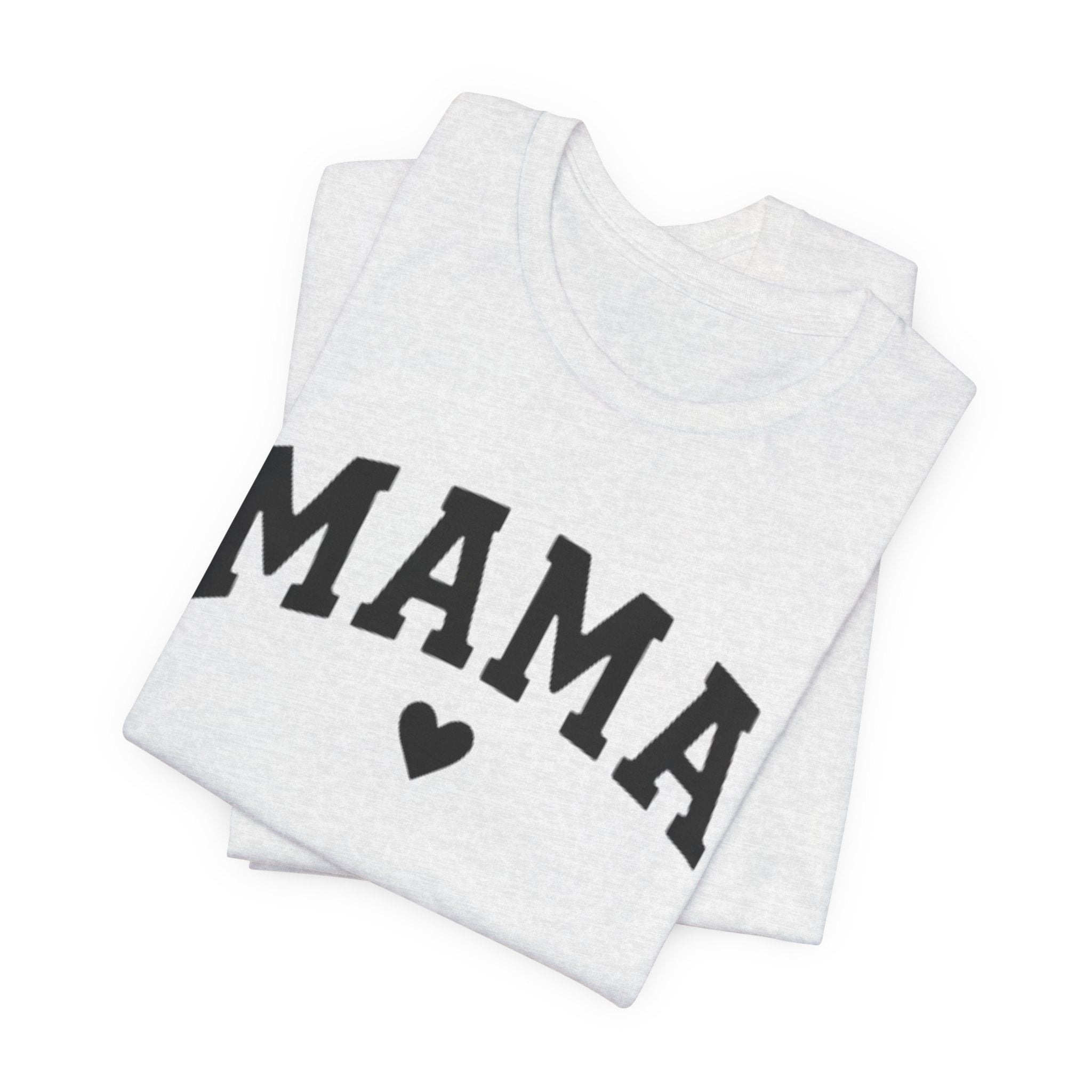 Mama Heart T-Shirt — Cozy Mom Tee, 'MAMA' Script Graphic for Mother's Day & Everyday
