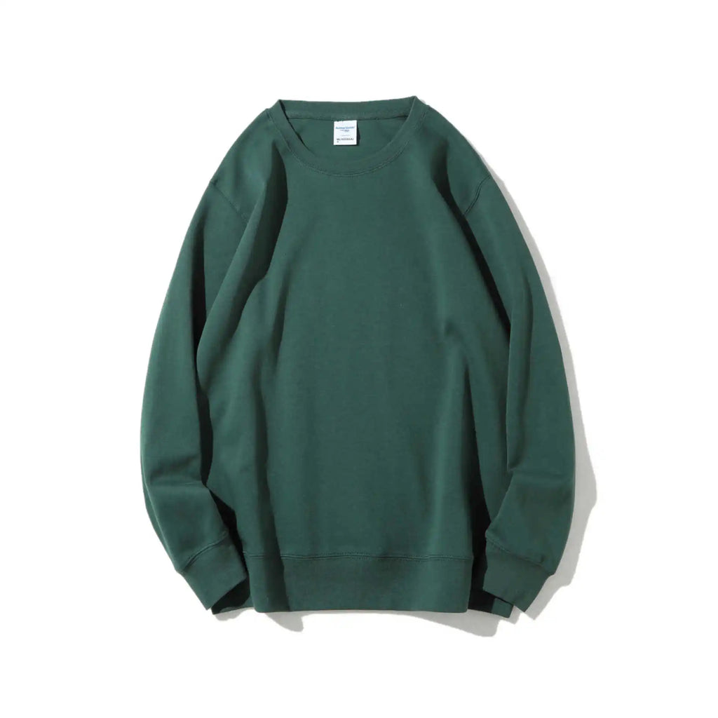 Women Crewneck Sweatshirt Solid Color Loose Long Sleeve Pullover Casual Soft Basic Hoodie-less Daily Streetwear Tops Plain Sweat