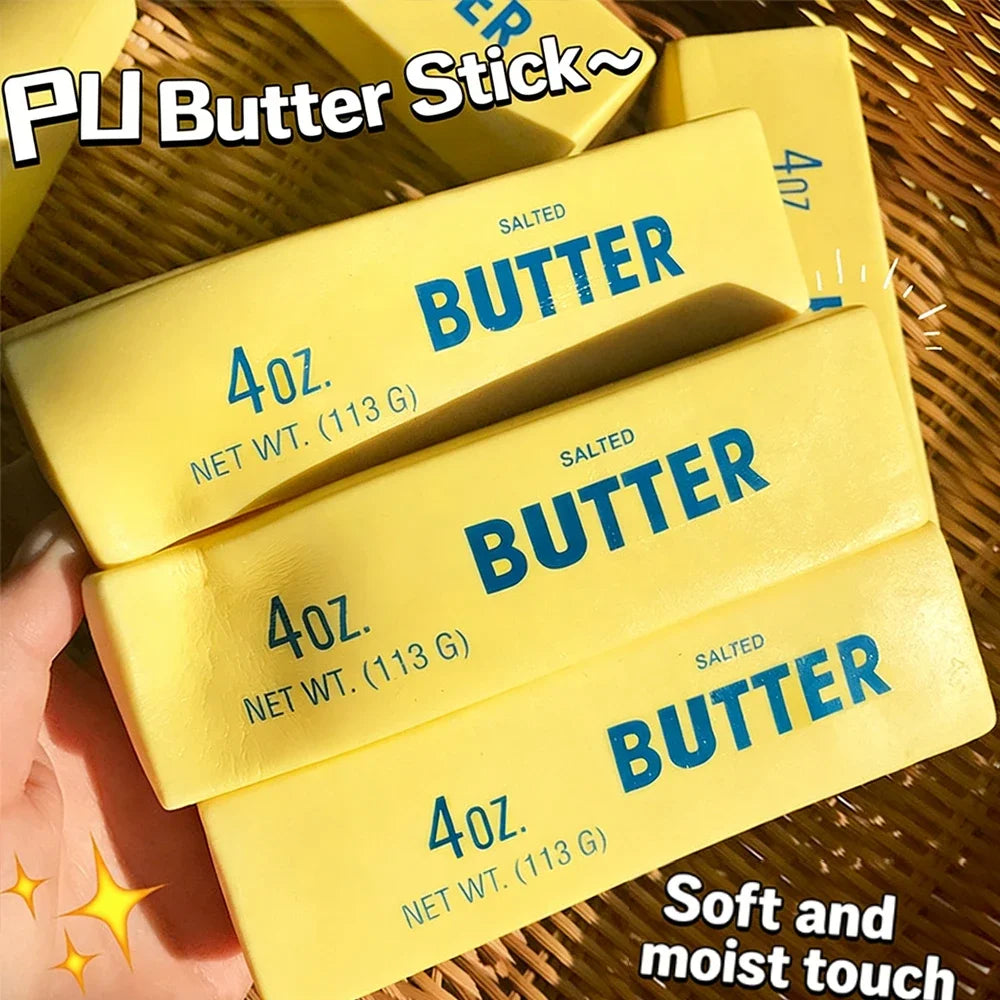 1pc Butter Stick Squishy Toy Slow Rising Squeeze Toy Butter Bar Brick Squishy Fidget Toy Anti Stress Release Hand Relax Gift Toy