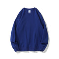 Women Crewneck Sweatshirt Solid Color Loose Long Sleeve Pullover Casual Soft Basic Hoodie-less Daily Streetwear Tops Plain Sweat