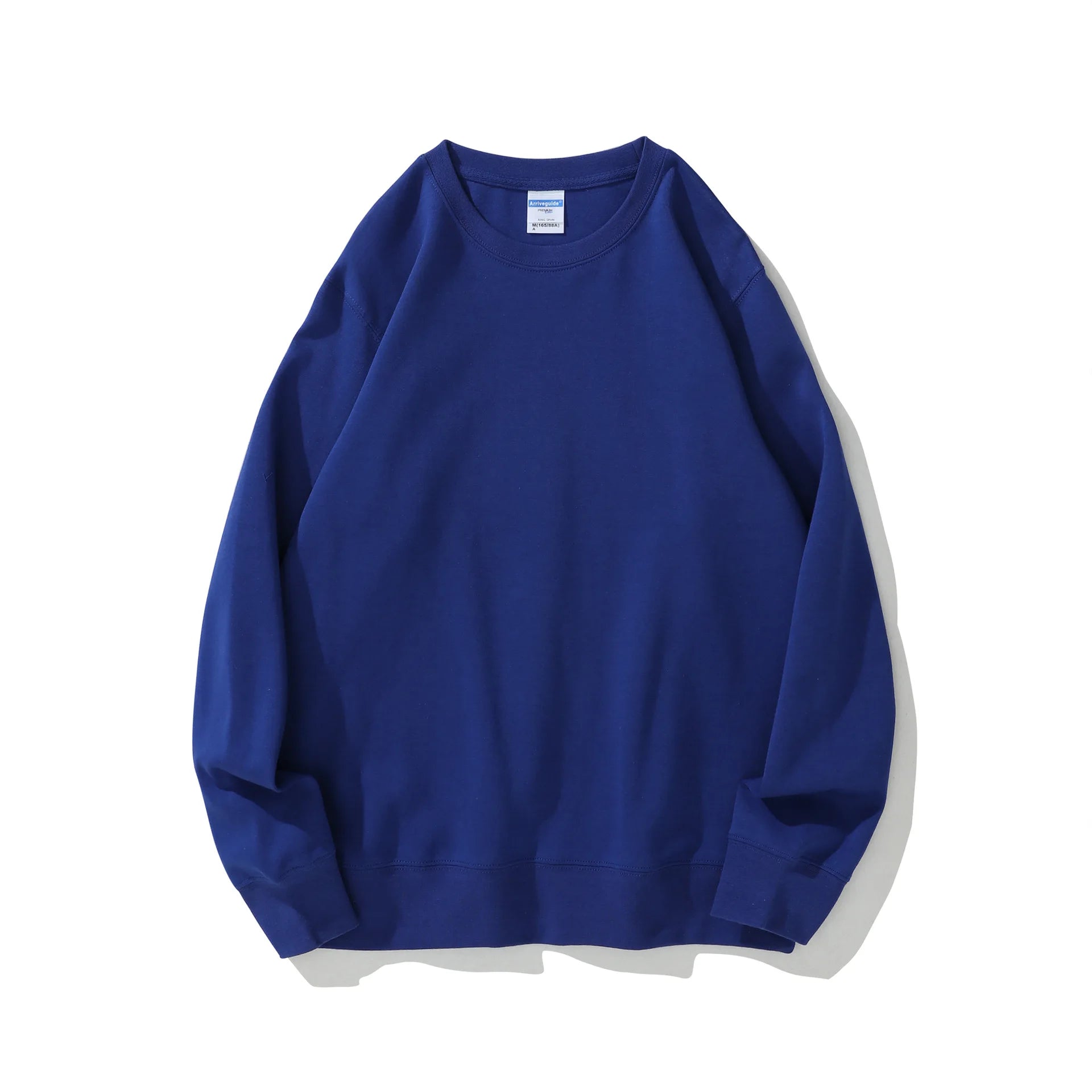 Women Crewneck Sweatshirt Solid Color Loose Long Sleeve Pullover Casual Soft Basic Hoodie-less Daily Streetwear Tops Plain Sweat