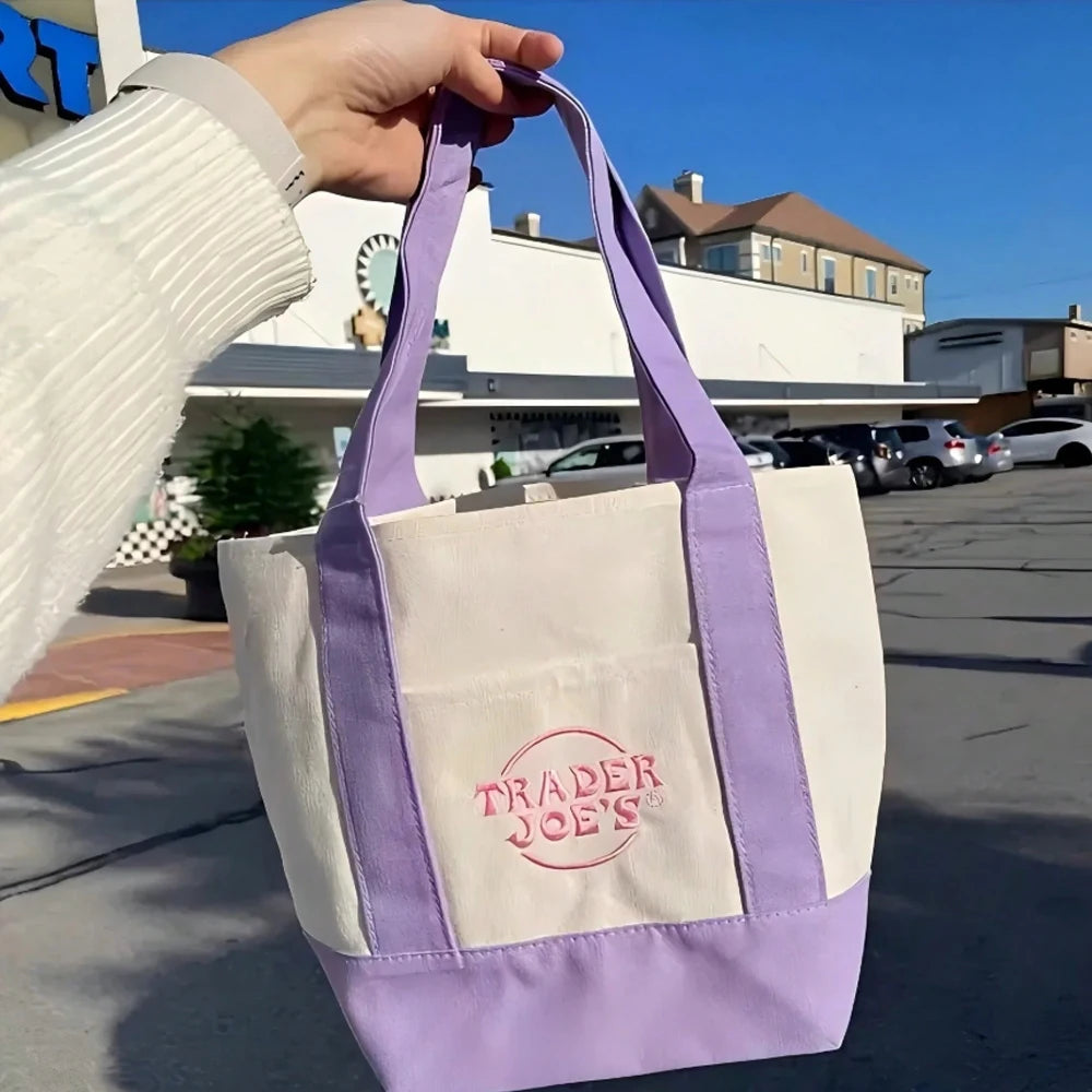 Canvas Tote Bag With Zipper, Multi-Pocket Women's Shoulder Bag, Multiple Pockets Can Hold Daily Necessities Travel Items